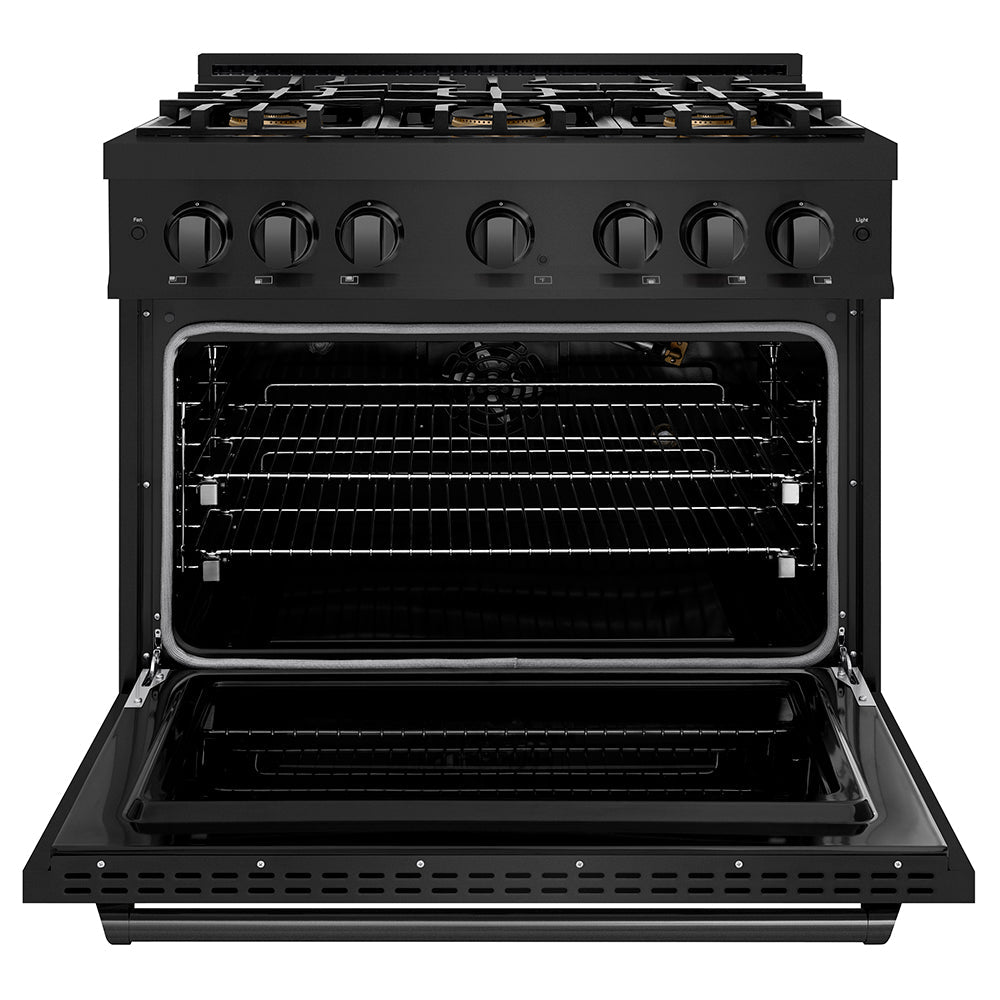 ZLINE 36 in. 5.2 cu. ft. Classic Gas Range with 6 Burner DuoPro™ Cooktop and Convection Gas Oven in Satin Stainless Steel (PCGRS-36)