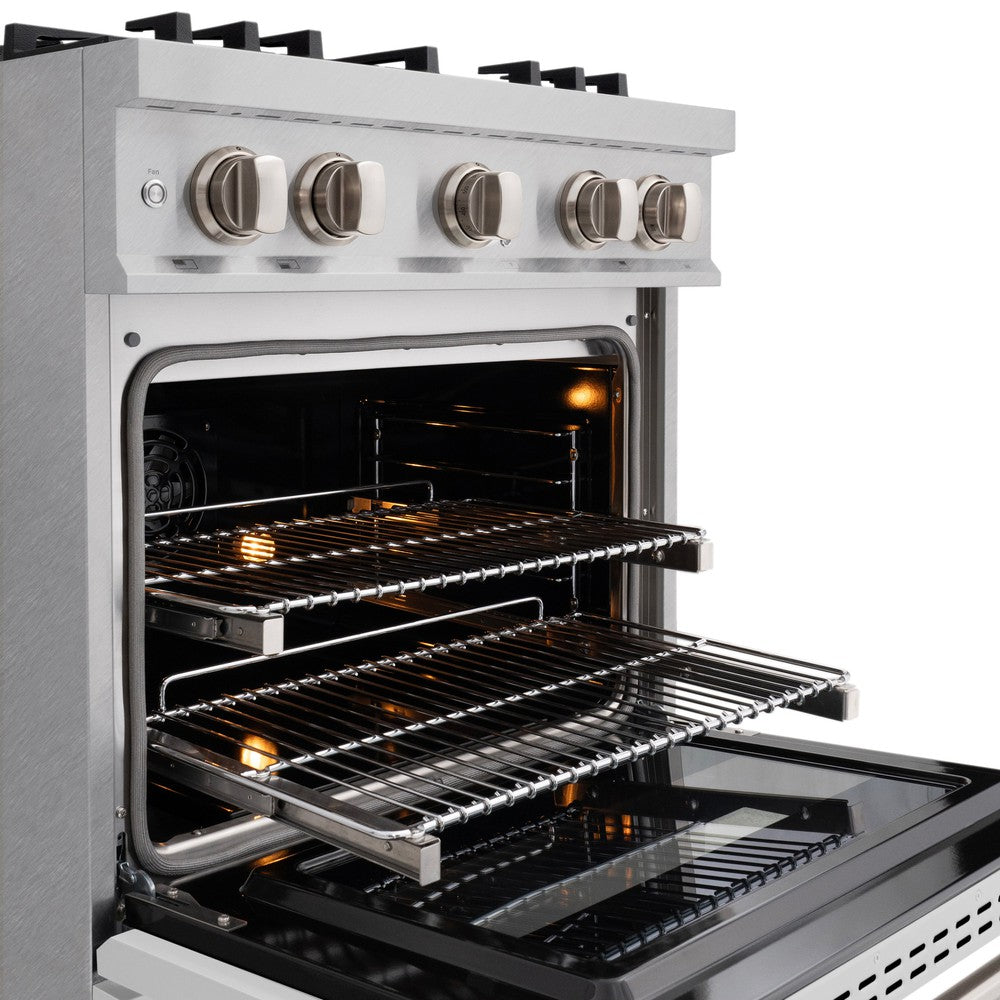 ZLINE 30 in. 4.2 cu. ft. Classic Dual Fuel Range with 4 Burner Gas Cooktop and Electric Convection Oven in Satin Stainless Steel (CDRS-30)