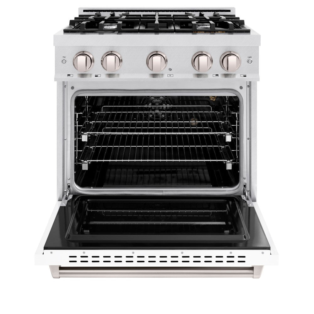 ZLINE 30 in. 4.2 cu. ft. Classic Gas Range with 4 Burner Cooktop and Convection Gas Oven in Satin Stainless Steel (CGRS-30)