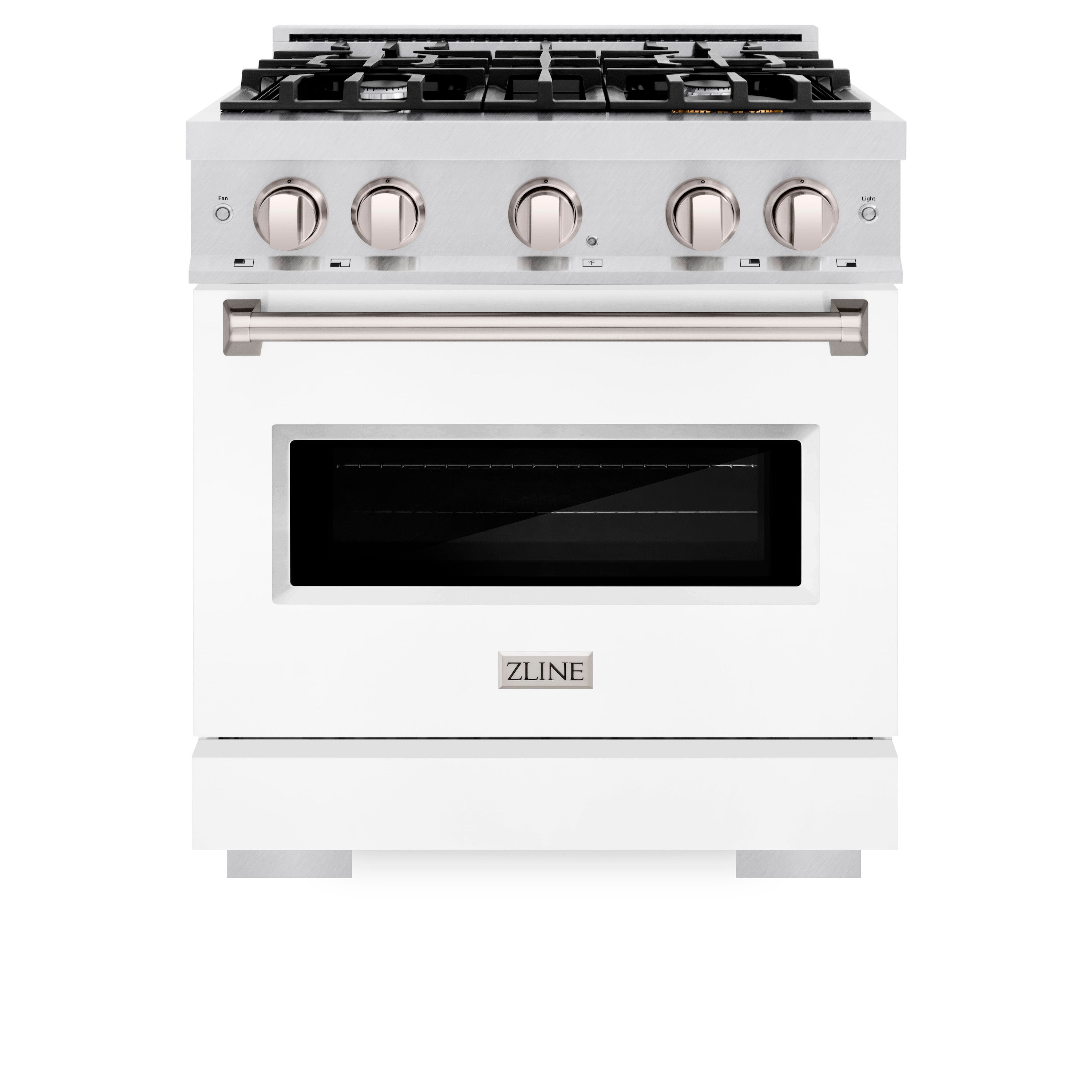 ZLINE 30 in. 4.2 cu. ft. Classic Gas Range with 4 Burner Cooktop and Convection Gas Oven in Satin Stainless Steel (CGRS-30)