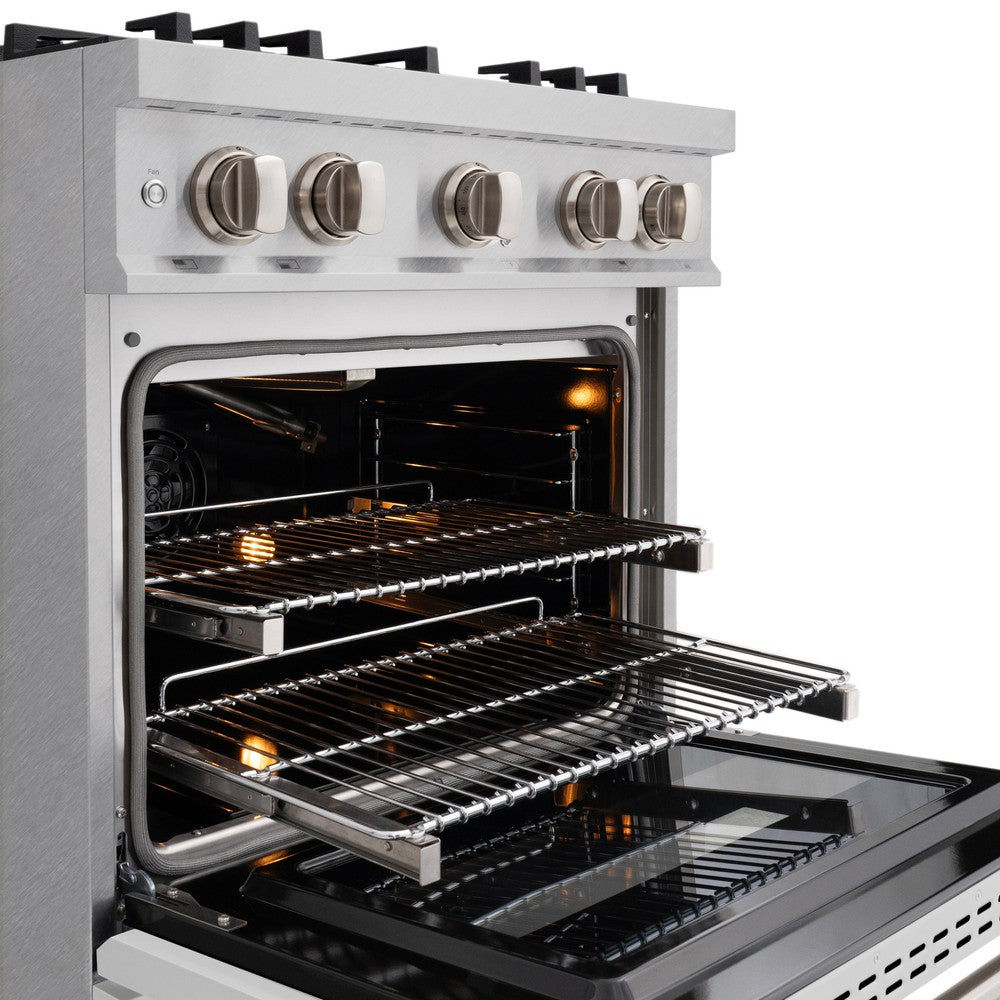 ZLINE 30 in. 4.2 cu. ft. Classic Gas Range with 4 Burner Cooktop and Convection Gas Oven in Satin Stainless Steel (CGRS-30)