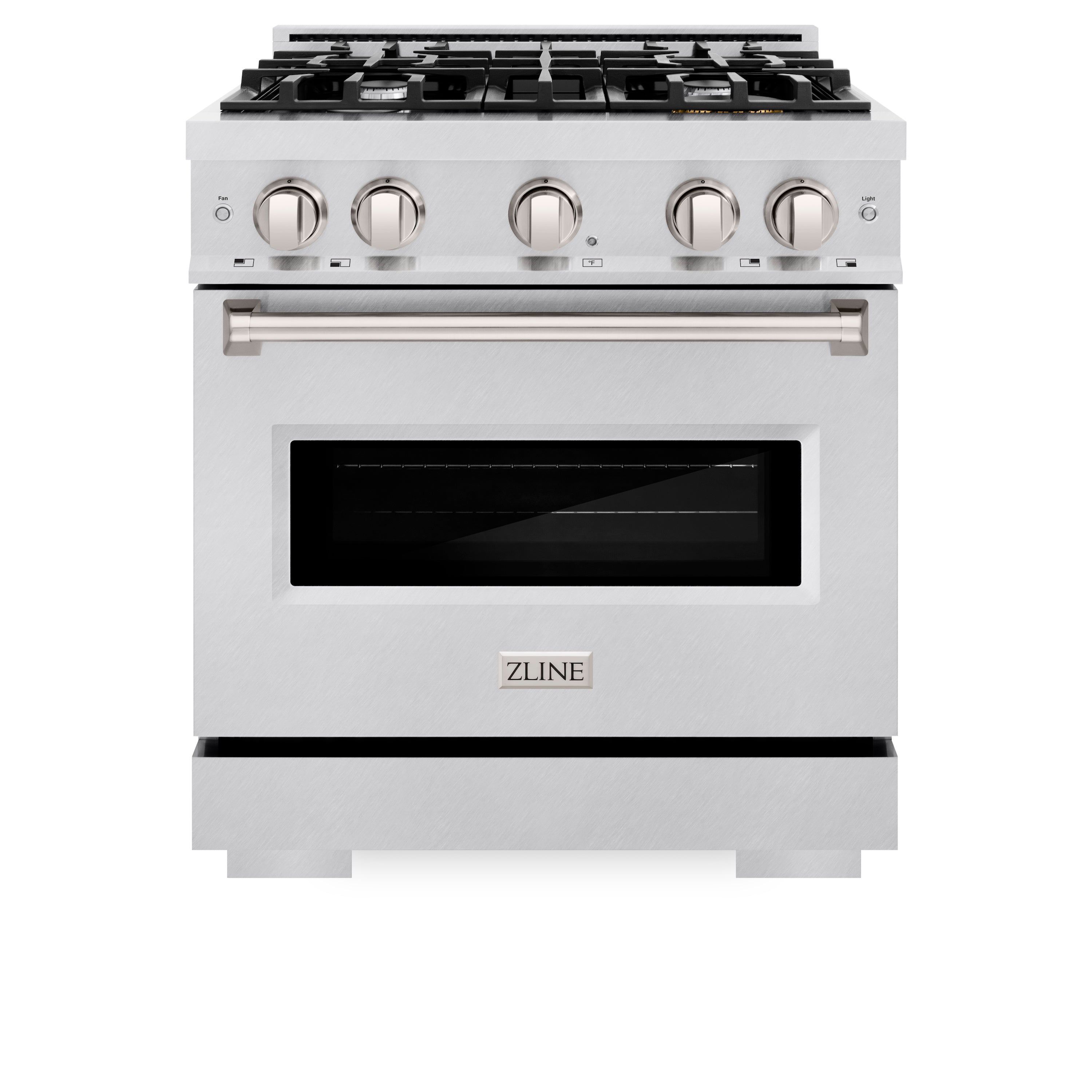 ZLINE 30 in. 4.2 cu. ft. Classic Dual Fuel Range with 4 Burner Gas Cooktop and Electric Convection Oven in Satin Stainless Steel (CDRS-30)