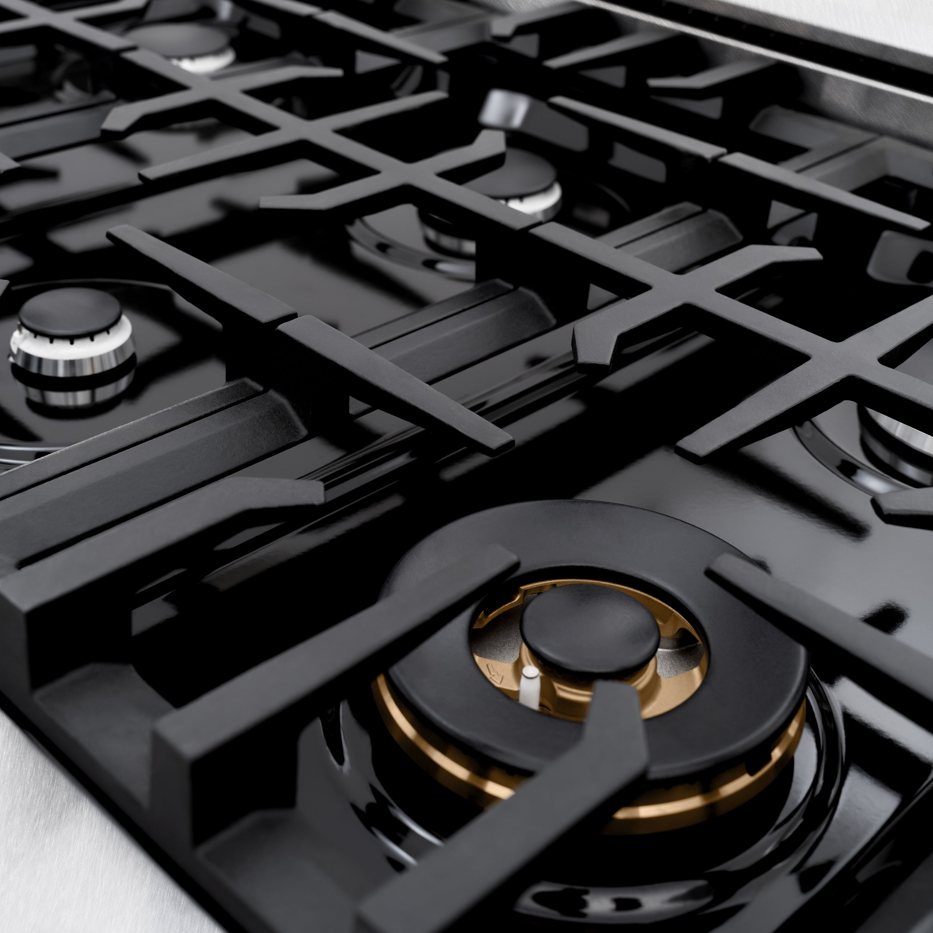 ZLINE 48 in. 6.7 cu. ft. Classic Double Oven Dual Fuel Range with 8 Burner Gas Cooktop in Satin Stainless Steel with Black Matte Doors (CDRS-BLM-48)
