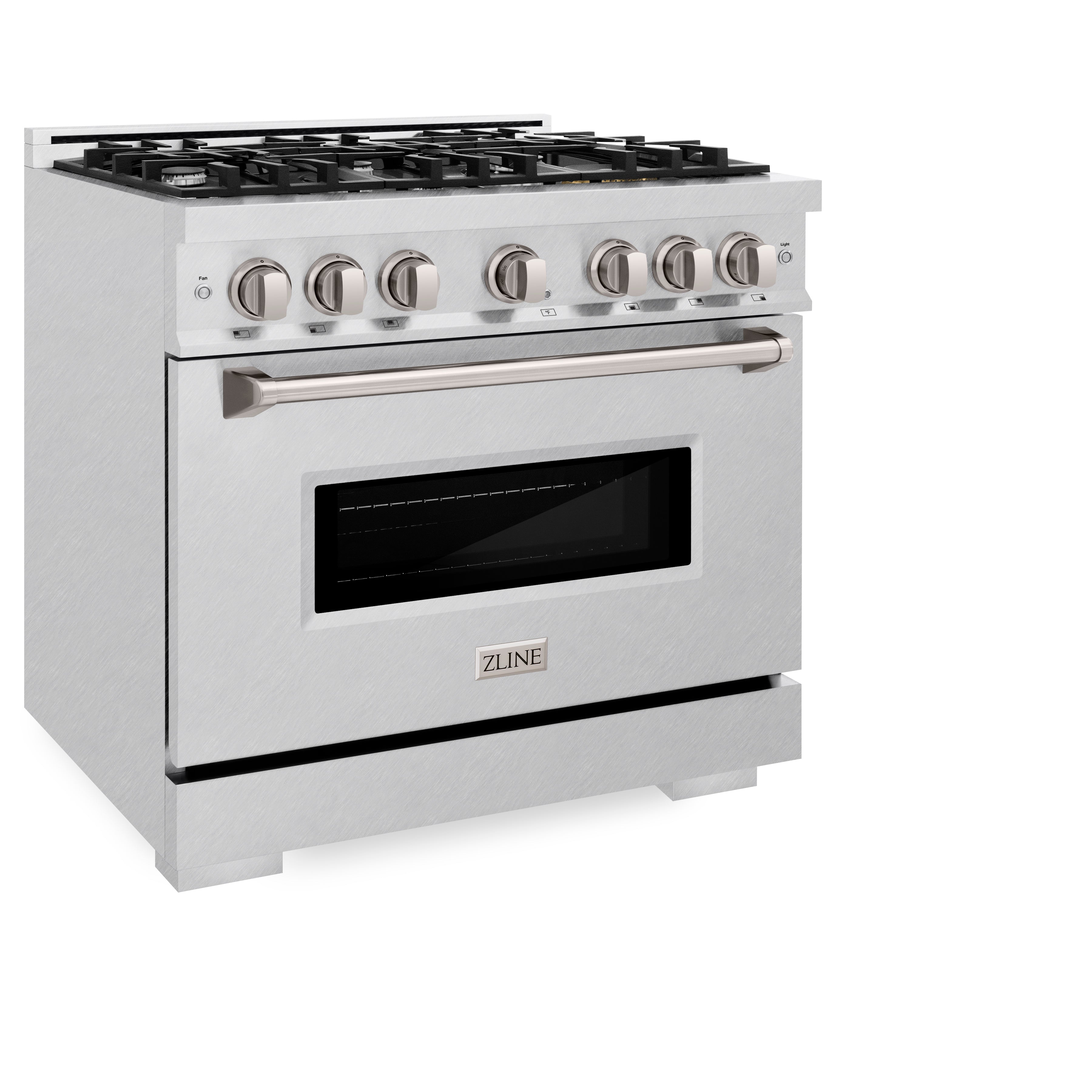 ZLINE 36 in. 5.2 cu. ft. Classic Gas Range with 6 Burner Cooktop and Convection Gas Oven in Satin Stainless Steel (CGRS-36)