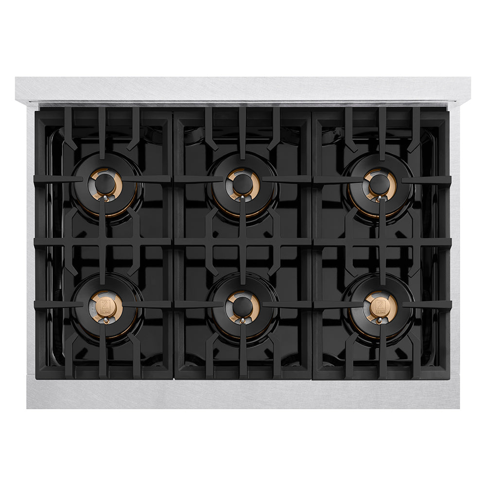 ZLINE 36 in. Classic Gas Rangetop with 6 Burner DuoPro™ Cooktop in Satin Stainless Steel (PCRTS-36)
