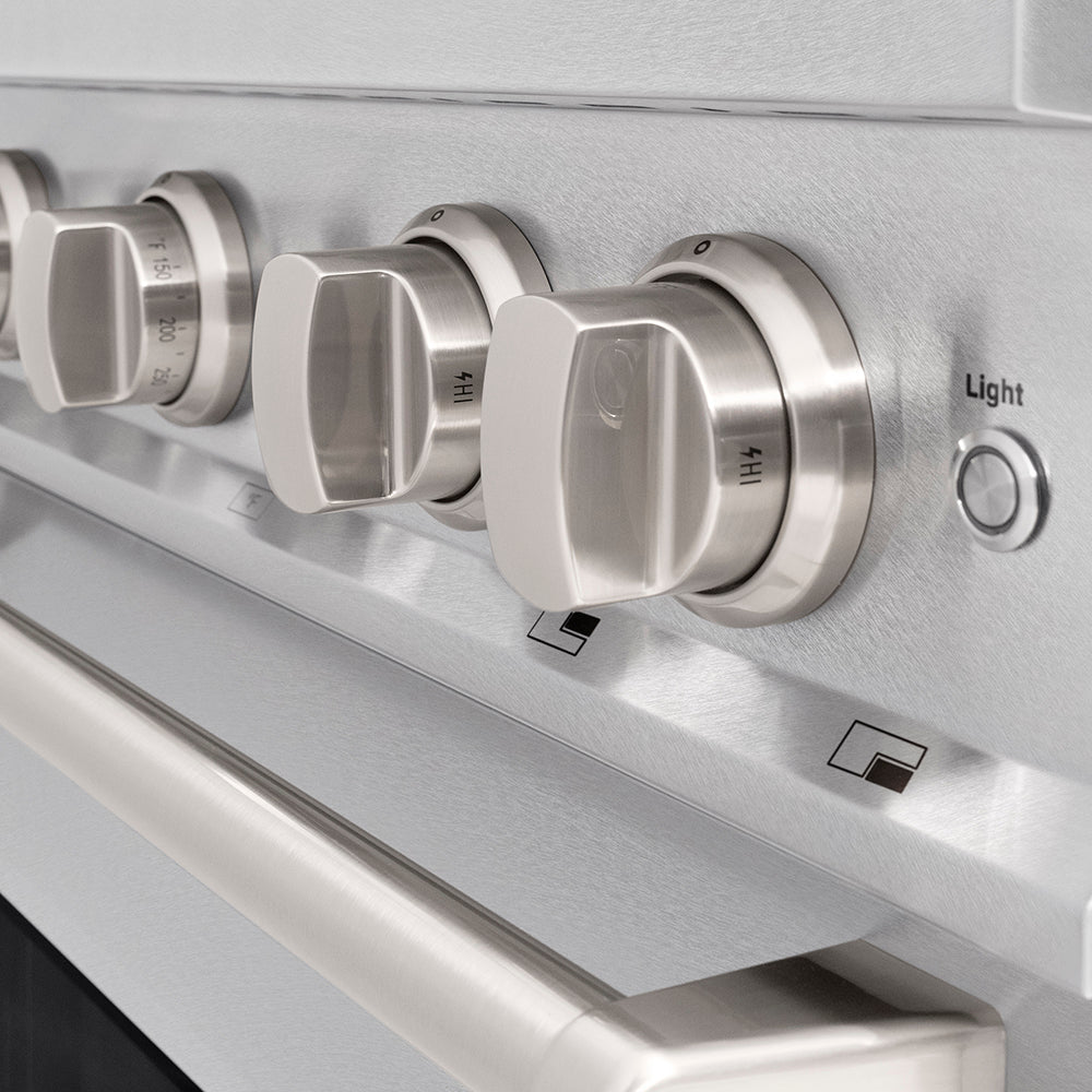 ZLINE 30 in. 4.2 cu. ft. Classic Dual Fuel Range with 4 Burner DuoPro™ Cooktop and Electric Convection Oven in Satin Stainless Steel (PCDRS-30)