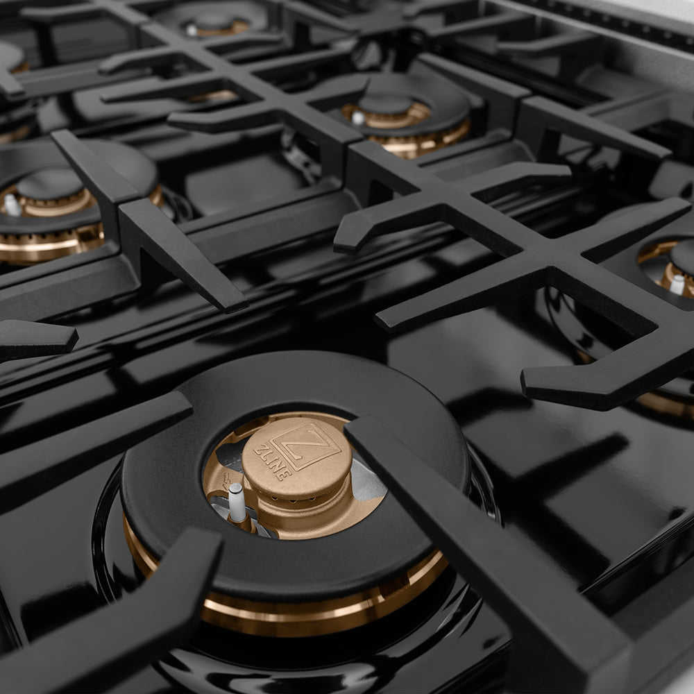 ZLINE Autograph Edition 48 in. 6.7 cu. ft. Classic Dual Fuel Range with 8 Burner DuoPro™ Cooktop and Dual Ovens in Stainless Steel and Champagne Bronze Accents (PCDRZ-48-CB)