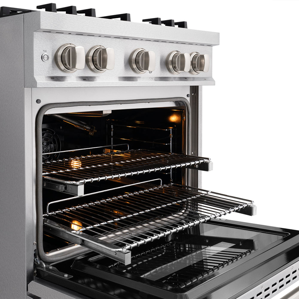 ZLINE 30 in. 4.2 cu. ft. Classic Gas Range with 4 Burner DuoPro™ Cooktop and Convection Gas Oven in Satin Stainless Steel (PCGRS-30)