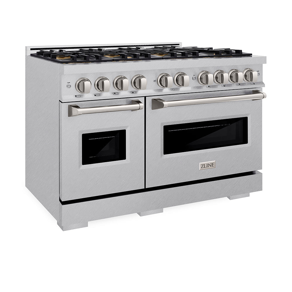 ZLINE 48 in. 6.7 cu. ft. Classic Gas Range with 8 Burner DuoPro™ Cooktop and Dual Ovens in Satin Stainless Steel (PCGRS-48)