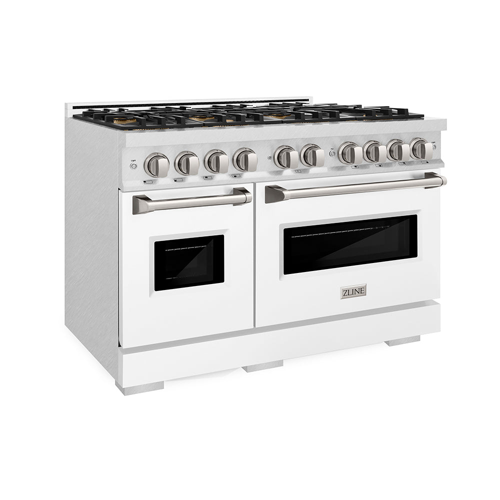 ZLINE 48 in. 6.7 cu. ft. Classic Gas Range with 8 Burner DuoPro™ Cooktop and Dual Ovens in Satin Stainless Steel (PCGRS-48)