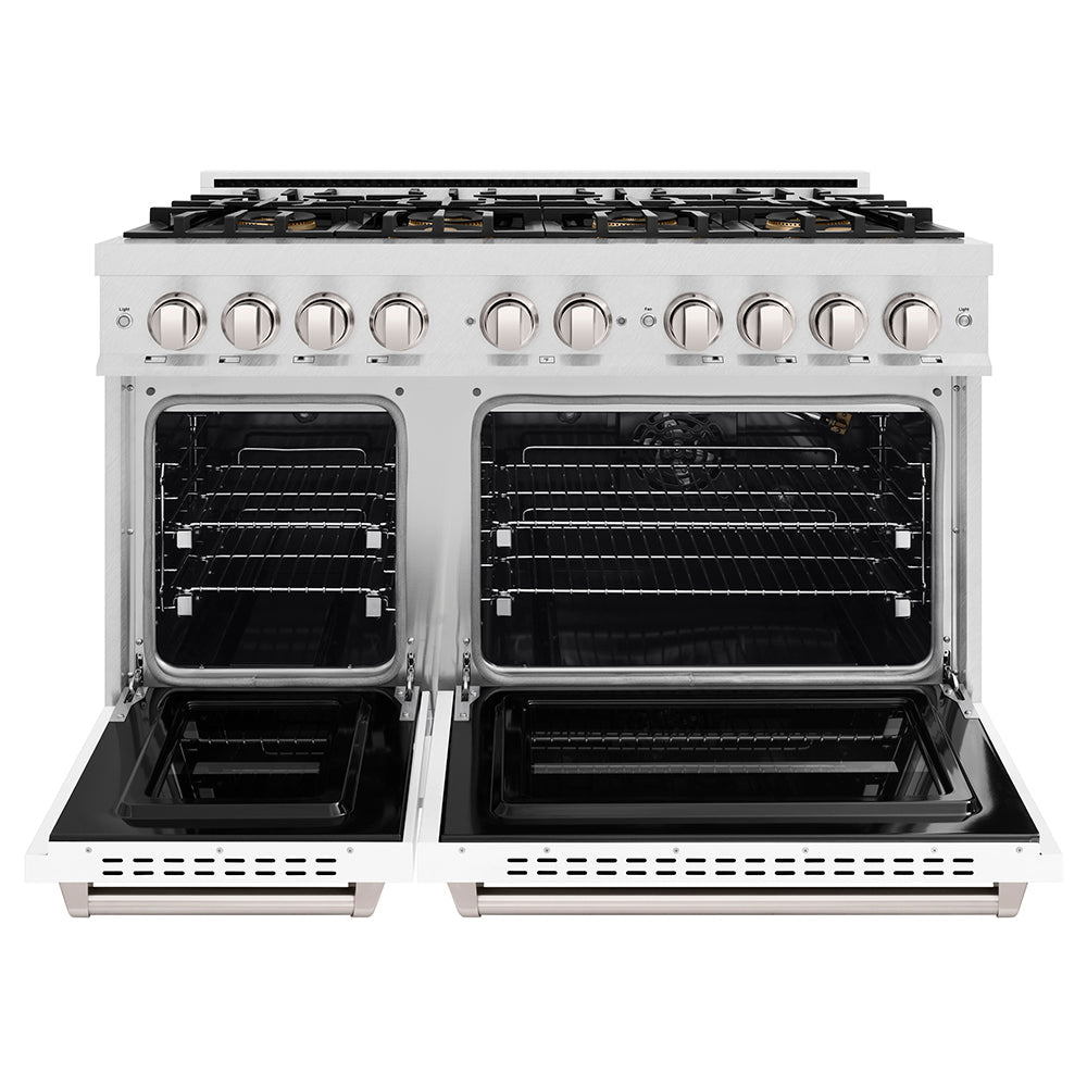 ZLINE 48 in. 6.7 cu. ft. Classic Gas Range with 8 Burner DuoPro™ Cooktop and Dual Ovens in Satin Stainless Steel (PCGRS-48)