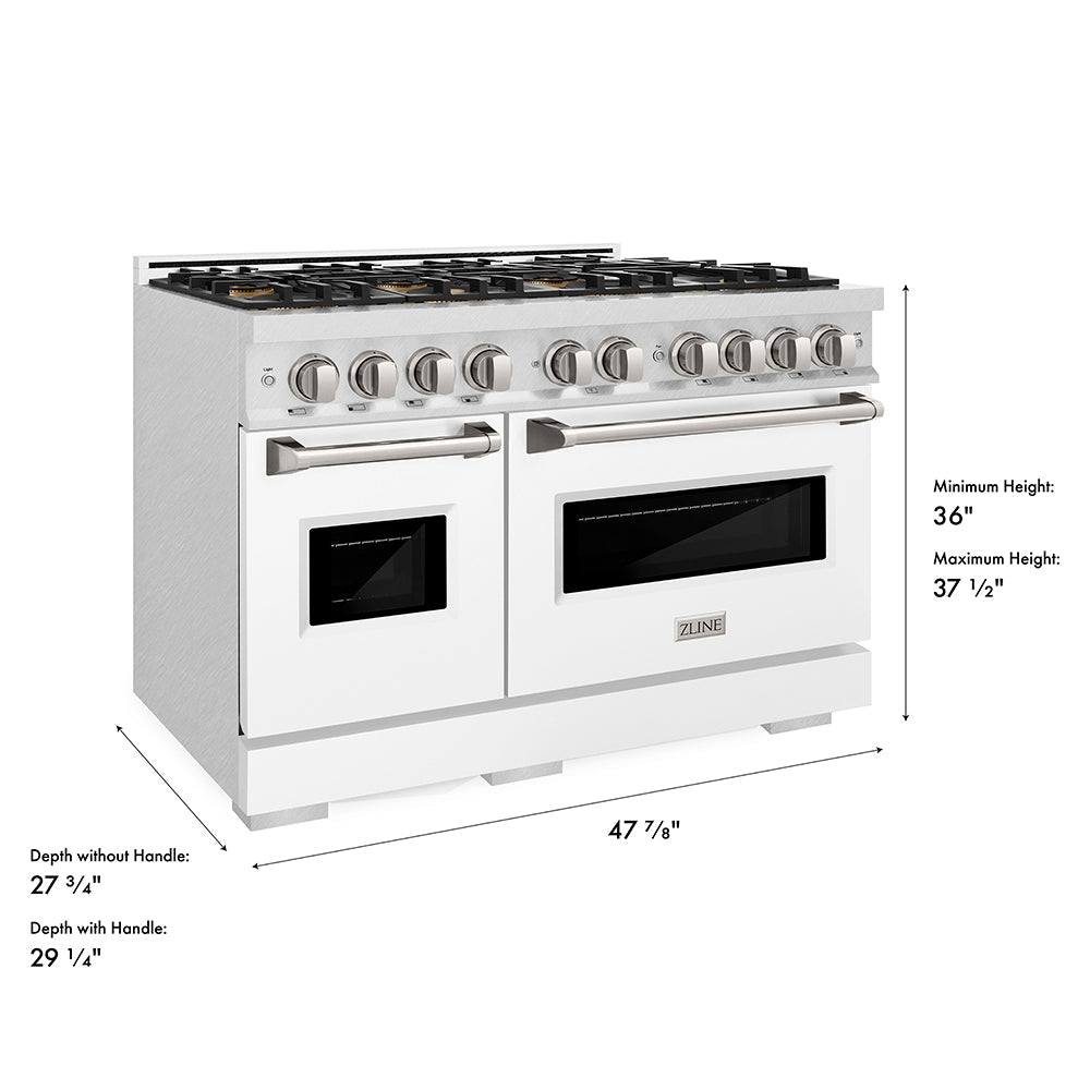 ZLINE 48 in. 6.7 cu. ft. Classic Gas Range with 8 Burner DuoPro™ Cooktop and Dual Ovens in Satin Stainless Steel (PCGRS-48)