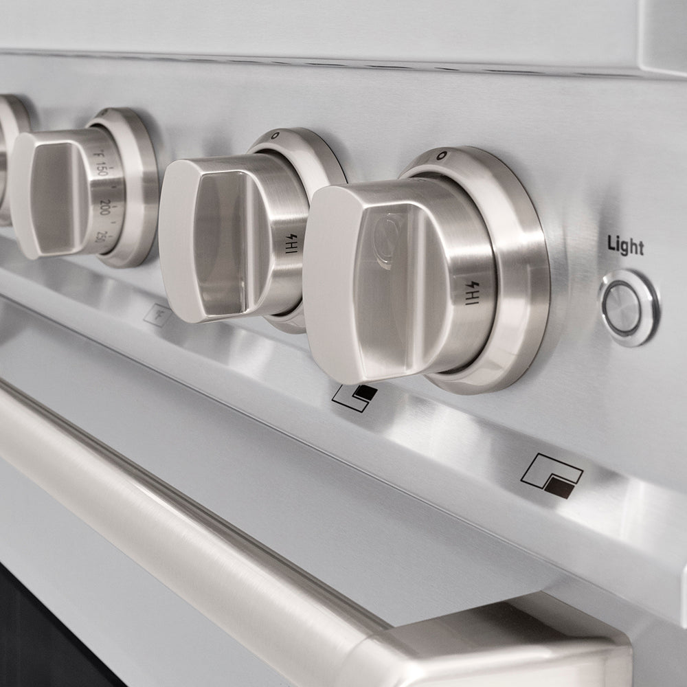 ZLINE 30 in. 4.2 cu. ft. Classic Dual Fuel Range with 4 Burner DuoPro™ Cooktop and Electric Convection Oven in Satin Stainless Steel (PCDRS-30)