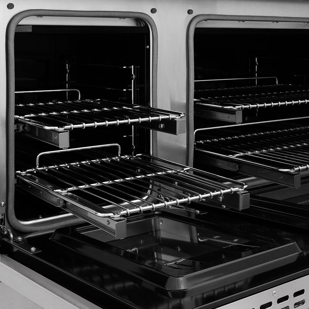 ZLINE Autograph Edition 48 in. 6.7 cu. ft. Classic Dual Fuel Range with 8 Burner DuoPro™ Cooktop and Dual Ovens in Stainless Steel and Champagne Bronze Accents (PCDRZ-48-CB)
