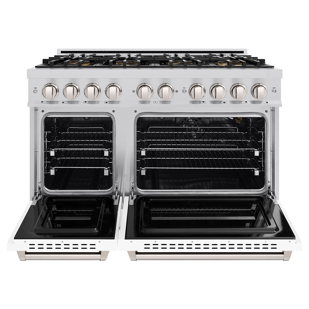 ZLINE 48 in. 6.7 cu. ft. Classic Gas Range with 8 Burner DuoPro™ Cooktop and Dual Ovens in Satin Stainless Steel (PCGRS-48)