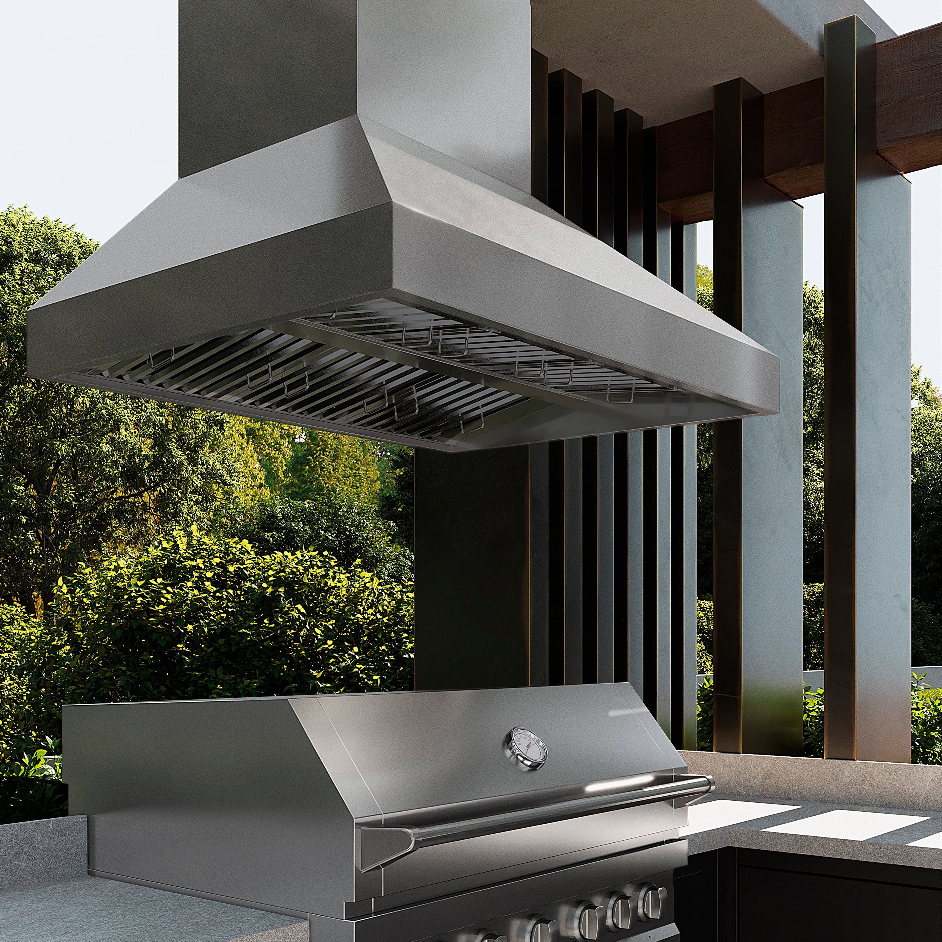 ZLINE 48 in. Island Mount Outdoor Grill Hood (GOi1-48)