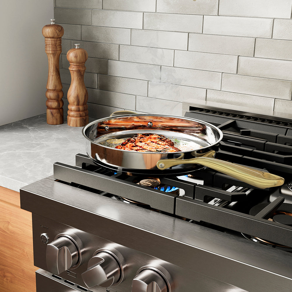 ZLINE 36 in. 5.2 cu. ft. Paramount Dual Fuel Range with 6 Burner DuoPro™ Cooktop and Electric Convection Oven in Black Stainless Steel (PSDRB-36)