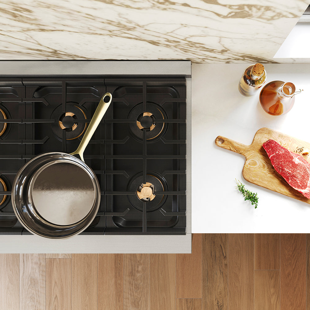 ZLINE 48 in. 6.7 cu. ft. Paramount Dual Fuel Range with 8 Burner DuoPro™ Cooktop and Dual Ovens in Black Stainless Steel (PSDRB-48)