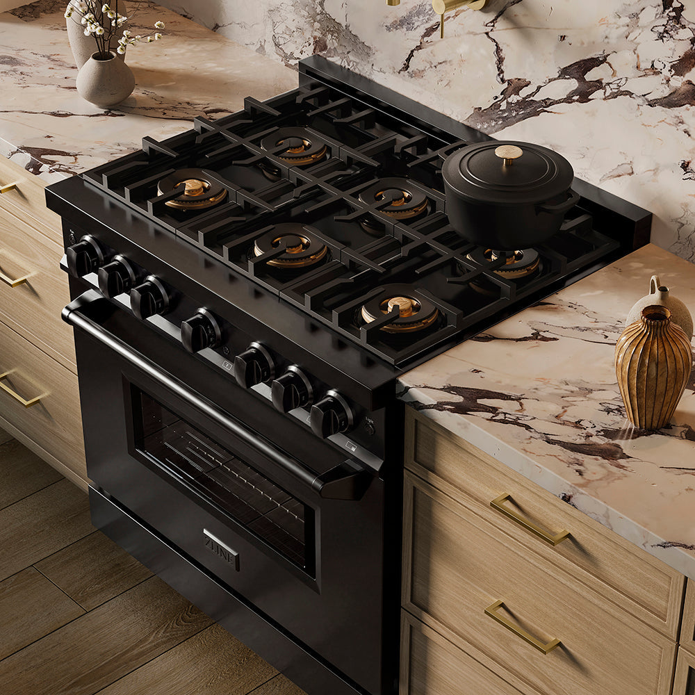 ZLINE 36 in. 5.2 cu. ft. Classic Gas Range with 6 Burner DuoPro™ Cooktop and Convection Gas Oven in Satin Stainless Steel (PCGRS-36)