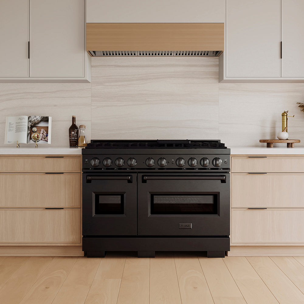 ZLINE 48 in. 6.7 cu. ft. Classic Gas Range with 8 Burner DuoPro™ Cooktop and Dual Ovens in Satin Stainless Steel (PCGRS-48)