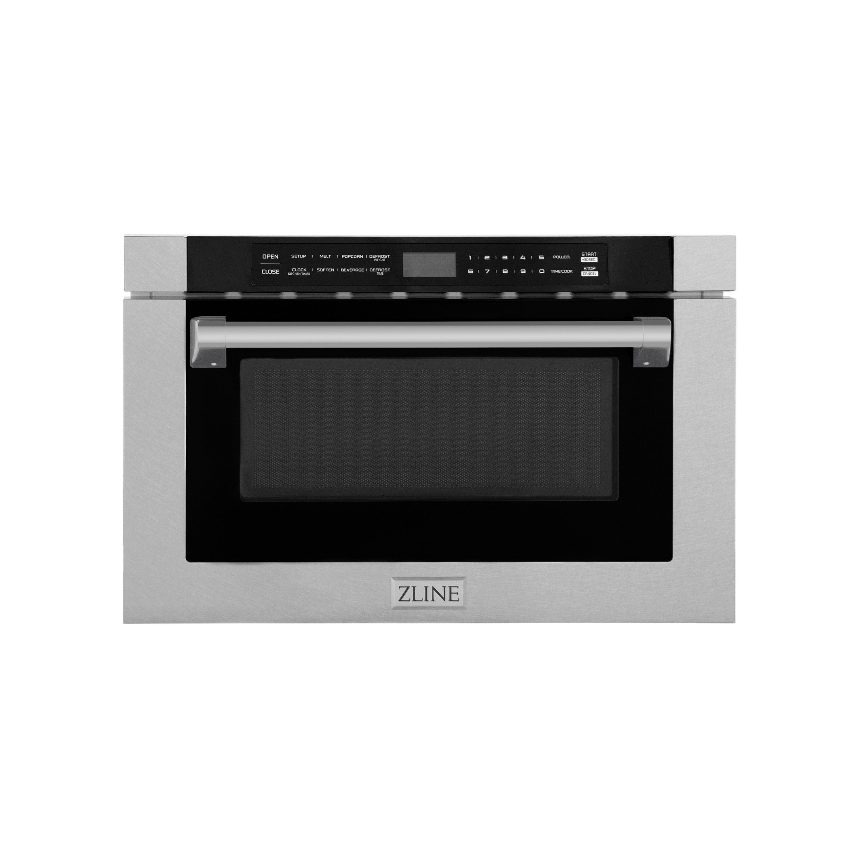 ZLINE 24" 1.2 cu. ft. Built-in Microwave Drawer with a Traditional Handle in Fingerprint Resistant Stainless Steel