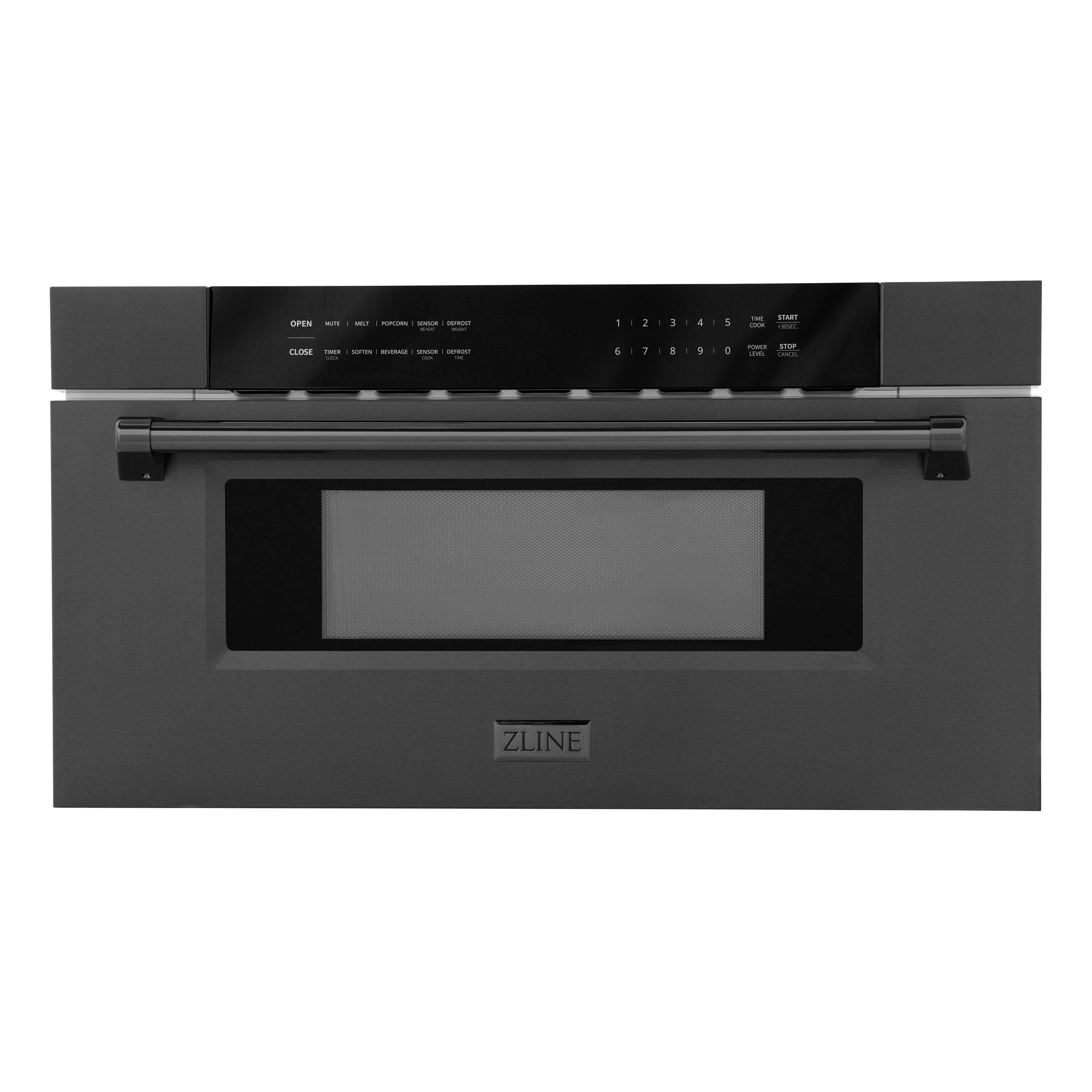 ZLINE 30" 1.2 cu. ft. Built-in Microwave Drawer in Black Stainless Steel