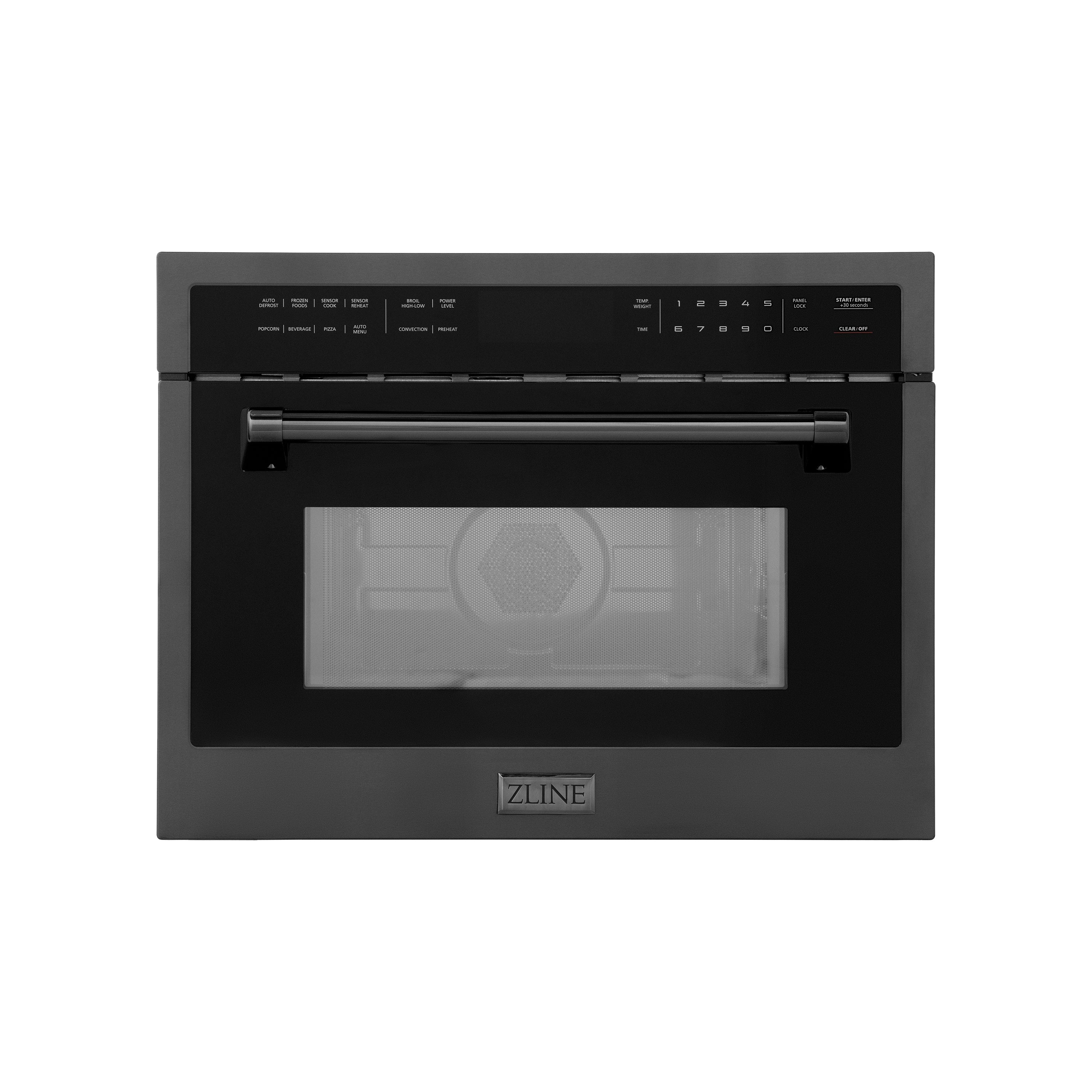 ZLINE 24" 1.6 cu ft. Built-in Convection Microwave Oven in Black Stainless Steel with Speed and Sensor Cooking
