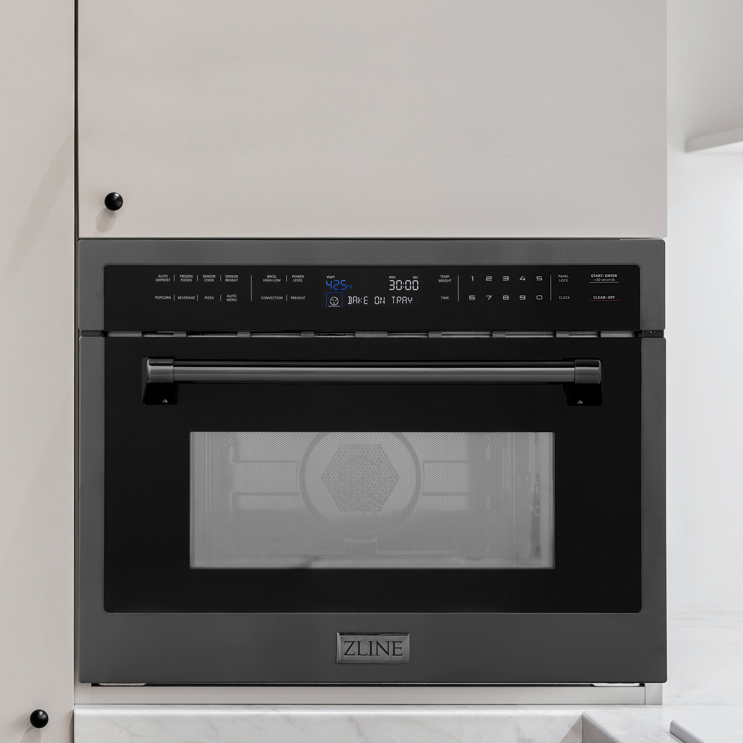 ZLINE 24" 1.6 cu ft. Built-in Convection Microwave Oven in Black Stainless Steel with Speed and Sensor Cooking