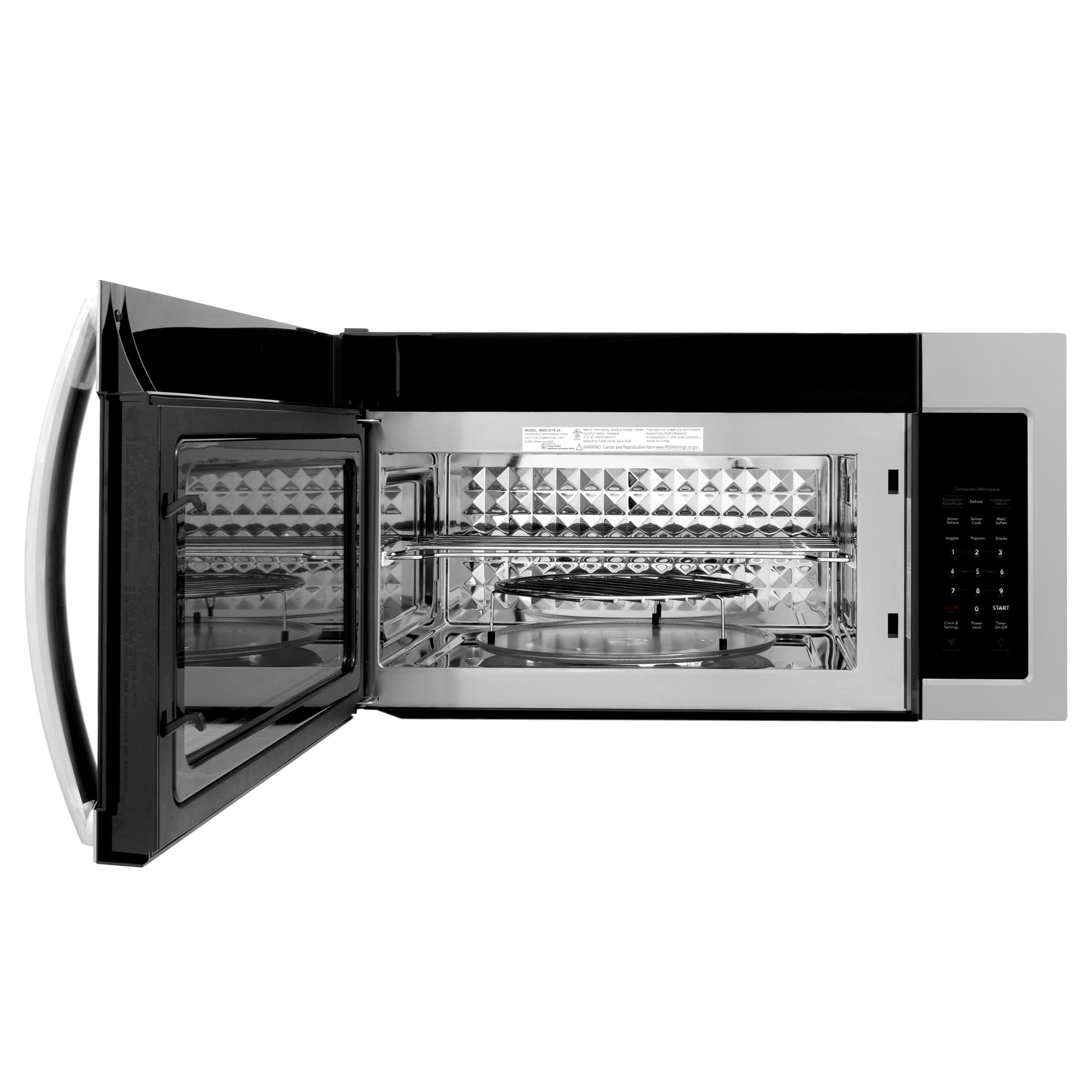 ZLINE 1.5 cu. 30ft. Over the Range Convection Microwave Oven in Stainless Steel with Modern Handle and Sensor Cooking
