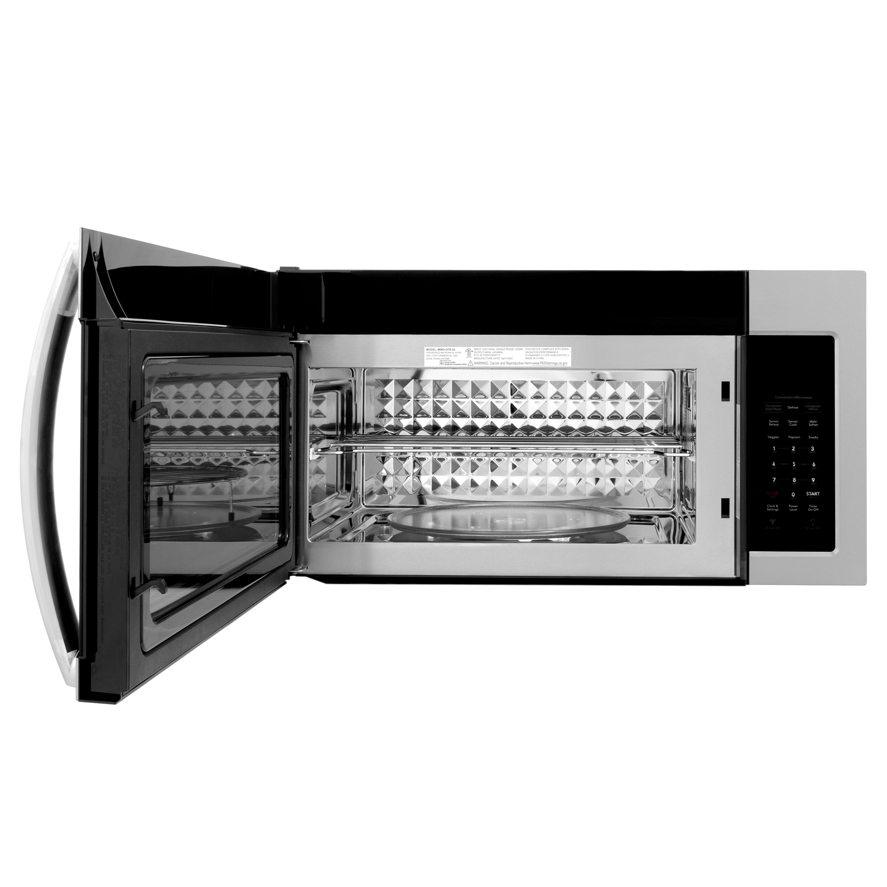 ZLINE 1.5 cu. 30ft. Over the Range Convection Microwave Oven in Stainless Steel with Modern Handle and Sensor Cooking