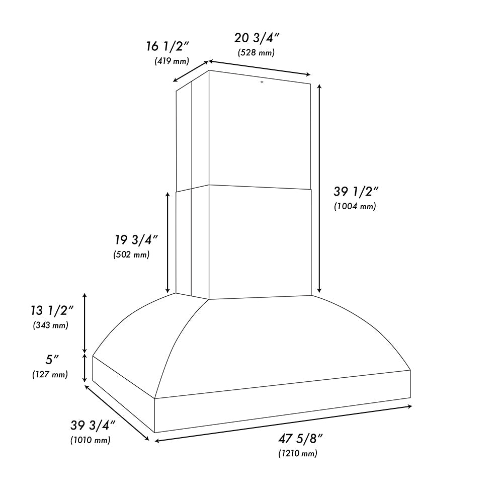 ZLINE 48 in. Island Mount Outdoor Grill Hood (GOi2-48)