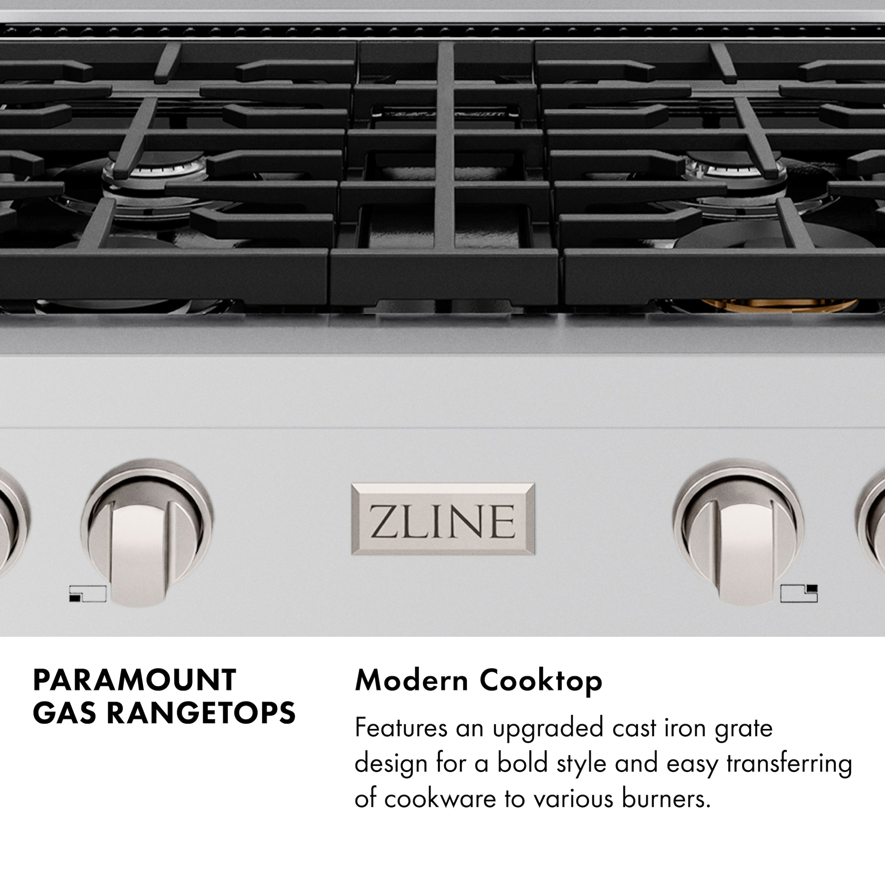 ZLINE 30 in. Paramount Gas Rangetop with 4 Burners and Porcelain Cooktop in Stainless Steel (SRT30)