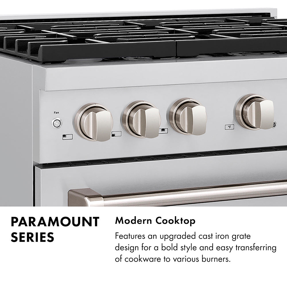 ZLINE Autograph Edition 48 in. 6.7 cu. ft. Paramount Gas Range with 8 Burner DuoPro™ Cooktop and Dual Ovens with White Matte Doors and Matte Black Accents (PSGRZ-WM-48-MB)