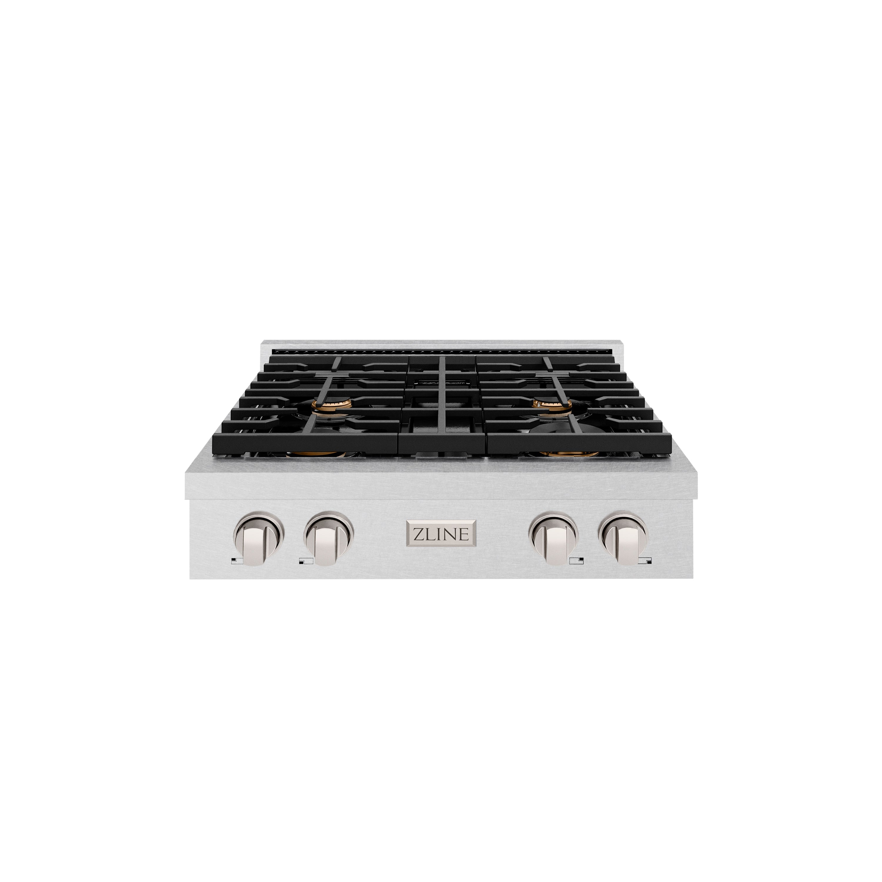 ZLINE 30 in. Paramount Gas Rangetop with 4 Brass Burners and Porcelain Cooktop in Satin Stainless Steel (SRTS-BR-30)