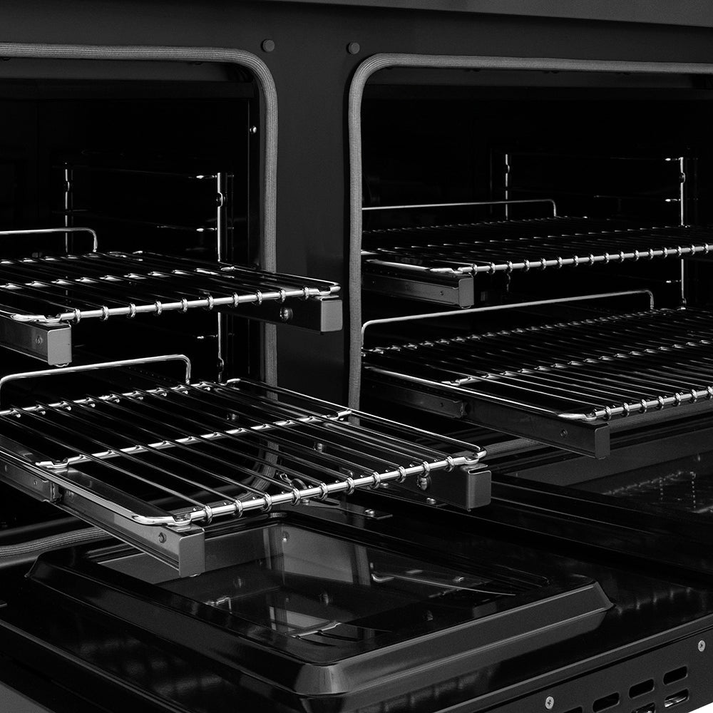 ZLINE Autograph Edition 48 in. 6.7 cu. ft. Paramount Dual Fuel Range with 8 Burner DuoPro™ Cooktop and Dual Ovens in Stainless Steel and Champagne Bronze Accents (PSDRZ-48-CB)