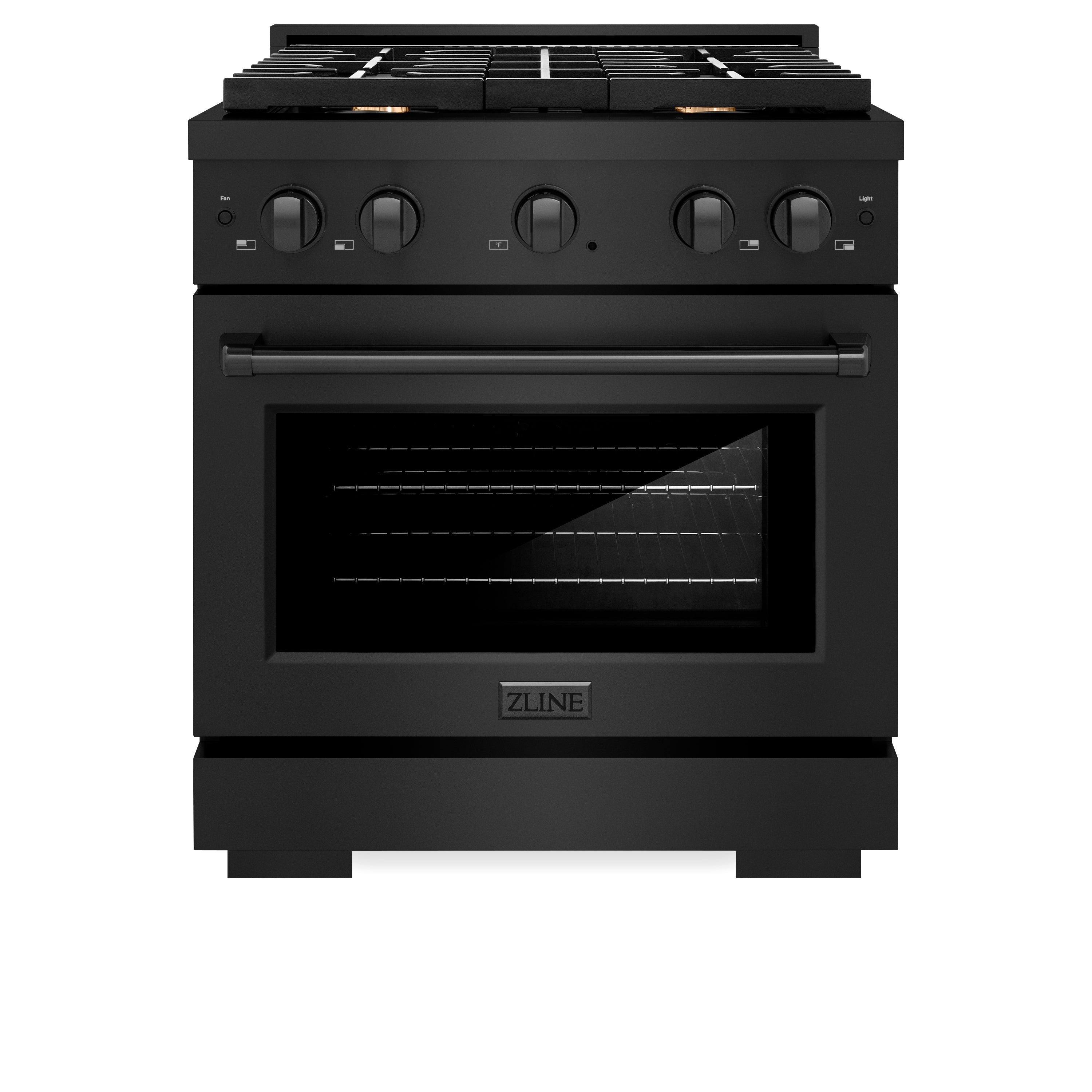 ZLINE 30 in. 4.2 cu. ft. Paramount Dual Fuel Range with Gas Cooktop and Electric Convection Oven in Stainless Steel with 4 Brass Burners (SDR-BR-30)
