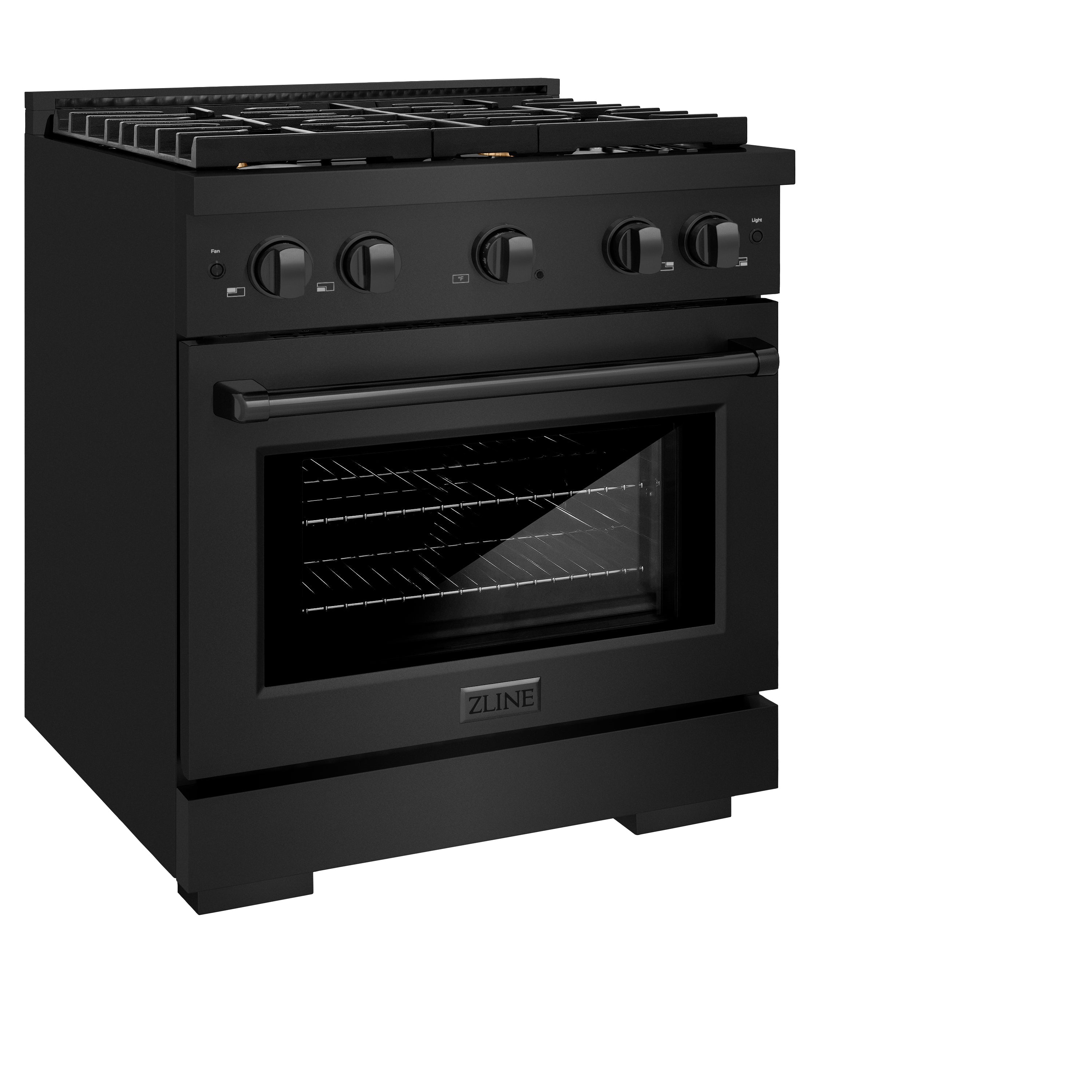 ZLINE 30 in. 4.2 cu. ft. Paramount Dual Fuel Range with Gas Cooktop and Electric Convection Oven in Stainless Steel with 4 Brass Burners (SDR-BR-30)