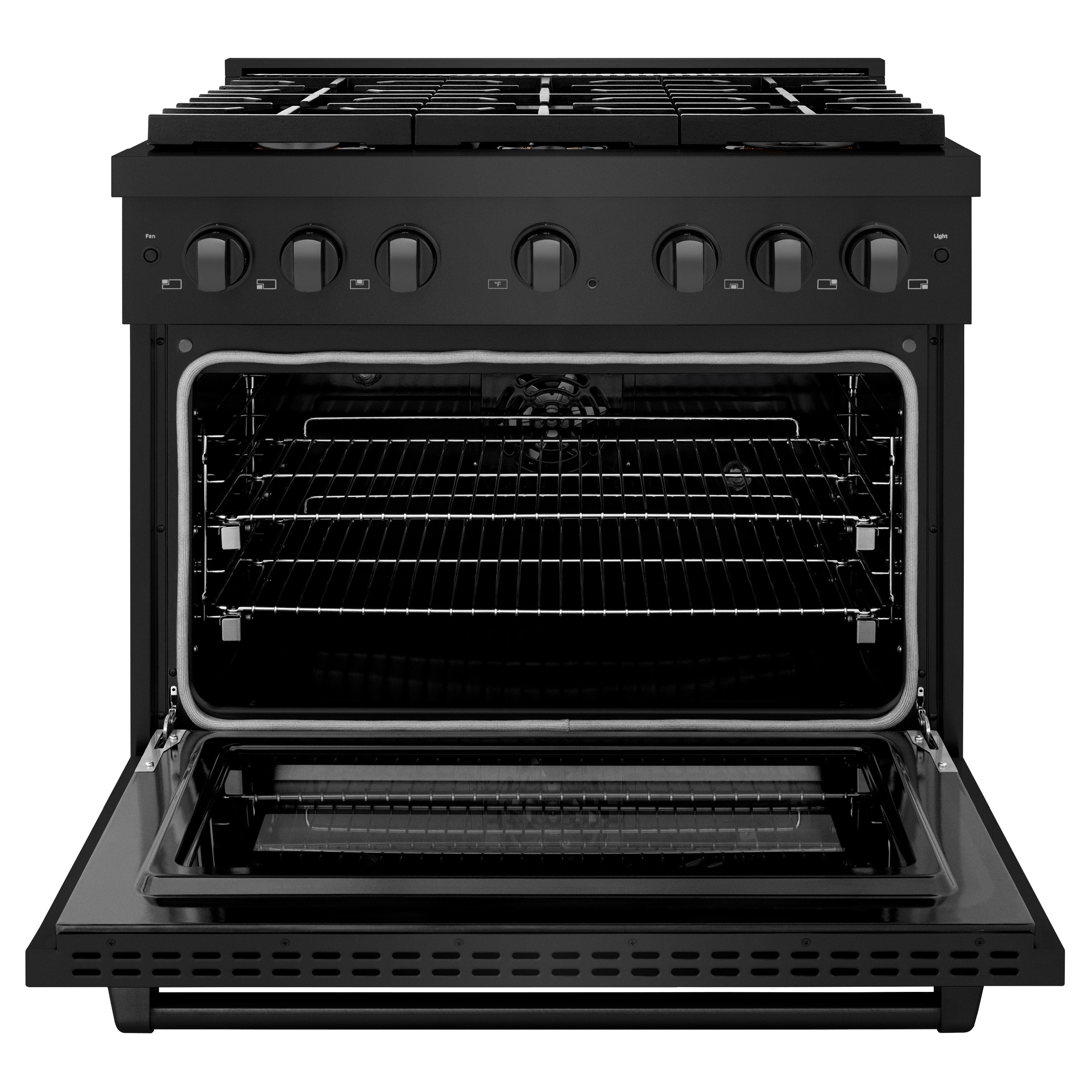 ZLINE 36 in. 5.2 cu. ft. Paramount Dual Fuel Range with Gas Cooktop and Electric Convection Oven in Stainless Steel with 6 Brass Burners (SDR-BR-36)