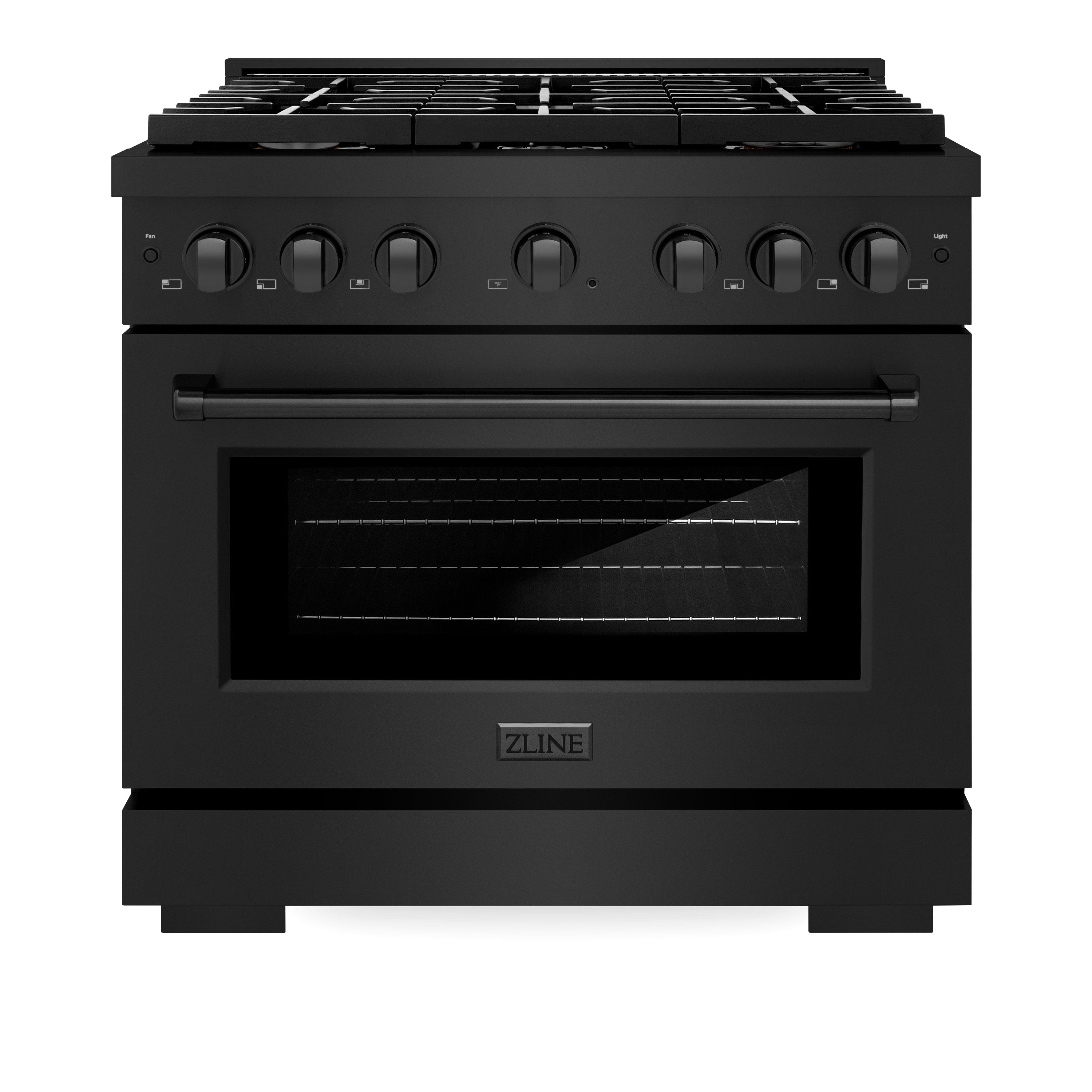 ZLINE 36 in. 5.2 cu. ft. Paramount Dual Fuel Range with Gas Cooktop and Electric Convection Oven in Stainless Steel with 6 Brass Burners (SDR-BR-36)