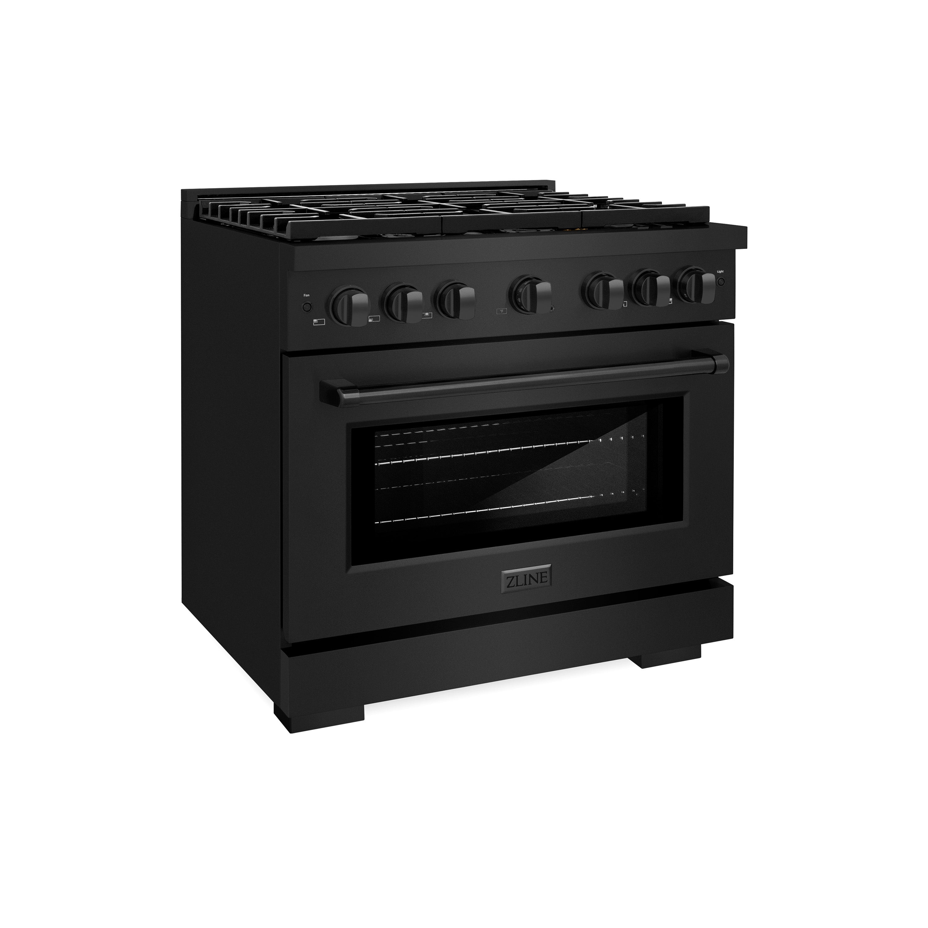 ZLINE 36 in. 5.2 cu. ft. Paramount Dual Fuel Range with Gas Cooktop and Electric Convection Oven in Stainless Steel with 6 Brass Burners (SDR-BR-36)