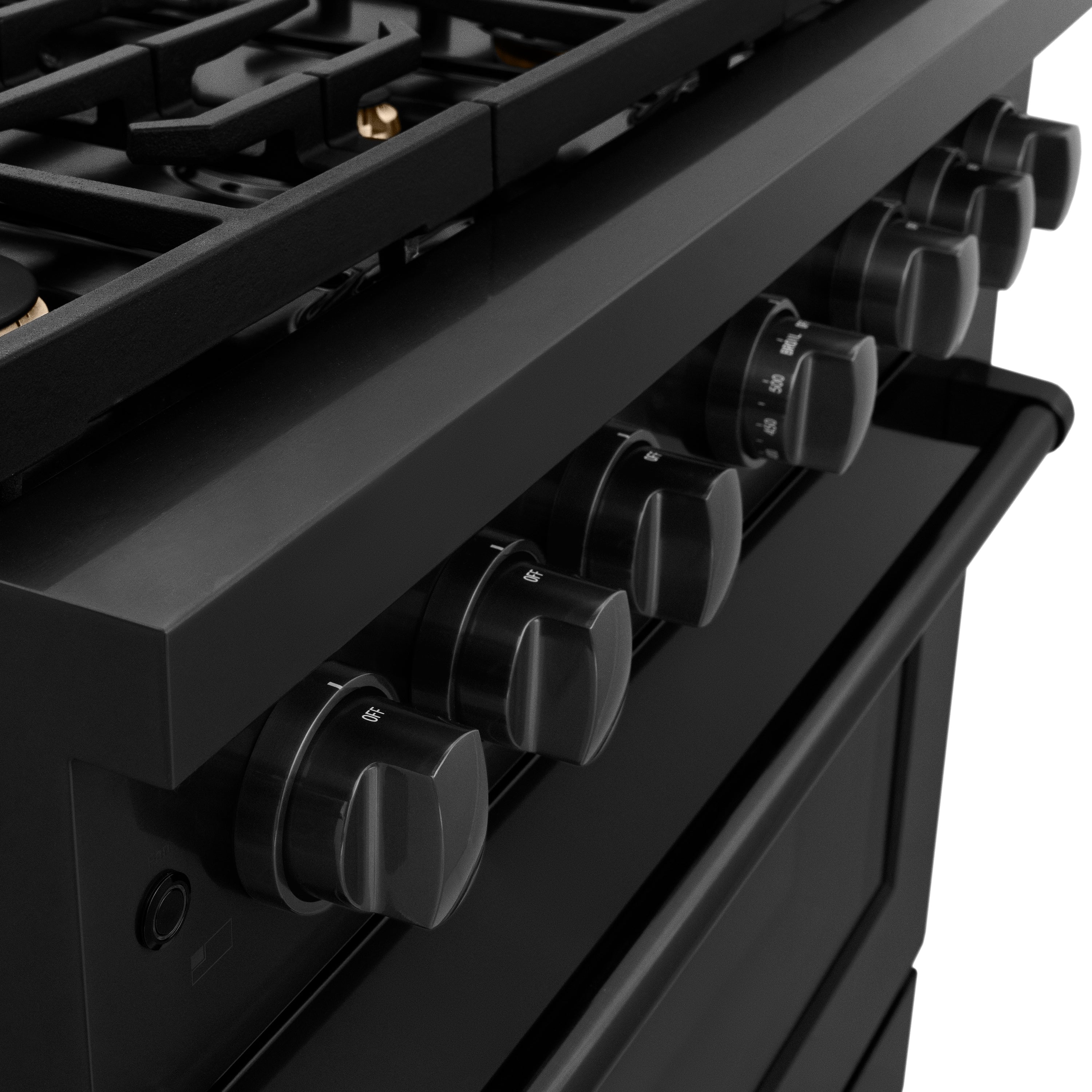 ZLINE 36 in. 5.2 cu. ft. Paramount Dual Fuel Range with Gas Cooktop and Electric Convection Oven in Stainless Steel with 6 Brass Burners (SDR-BR-36)