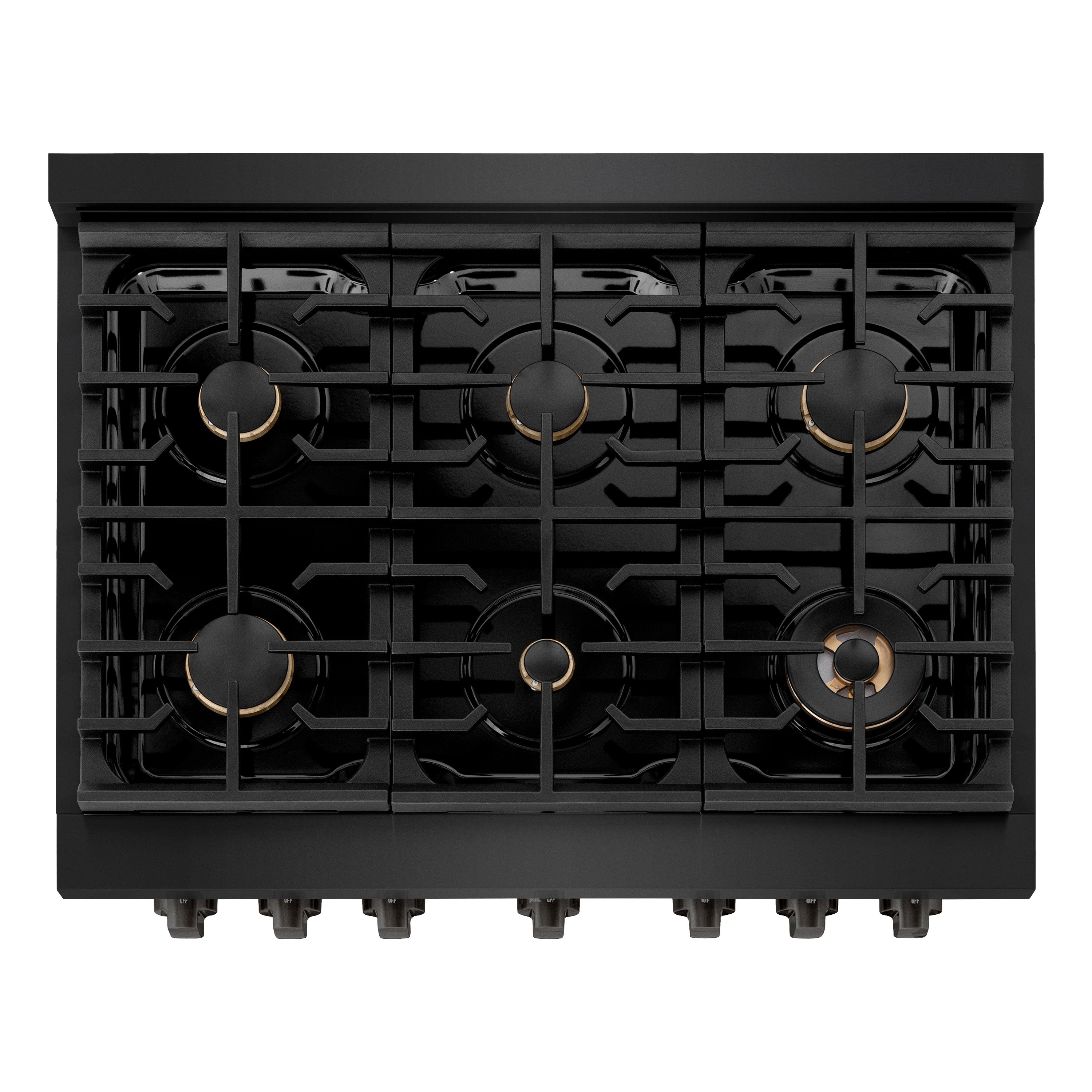 ZLINE 36 in. 5.2 cu. ft. Paramount Dual Fuel Range with Gas Cooktop and Electric Convection Oven in Stainless Steel with 6 Brass Burners (SDR-BR-36)
