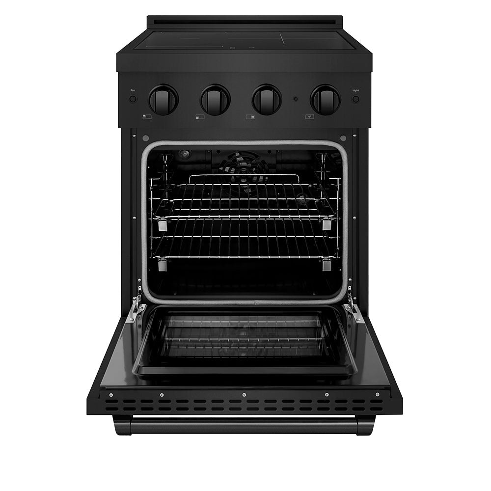 ZLINE 24 in. 3.2 cu. ft. Paramount Induction Range with 3 Element Cooktop and Electric Convection Oven in Satin Stainless Steel (SINRS-24)