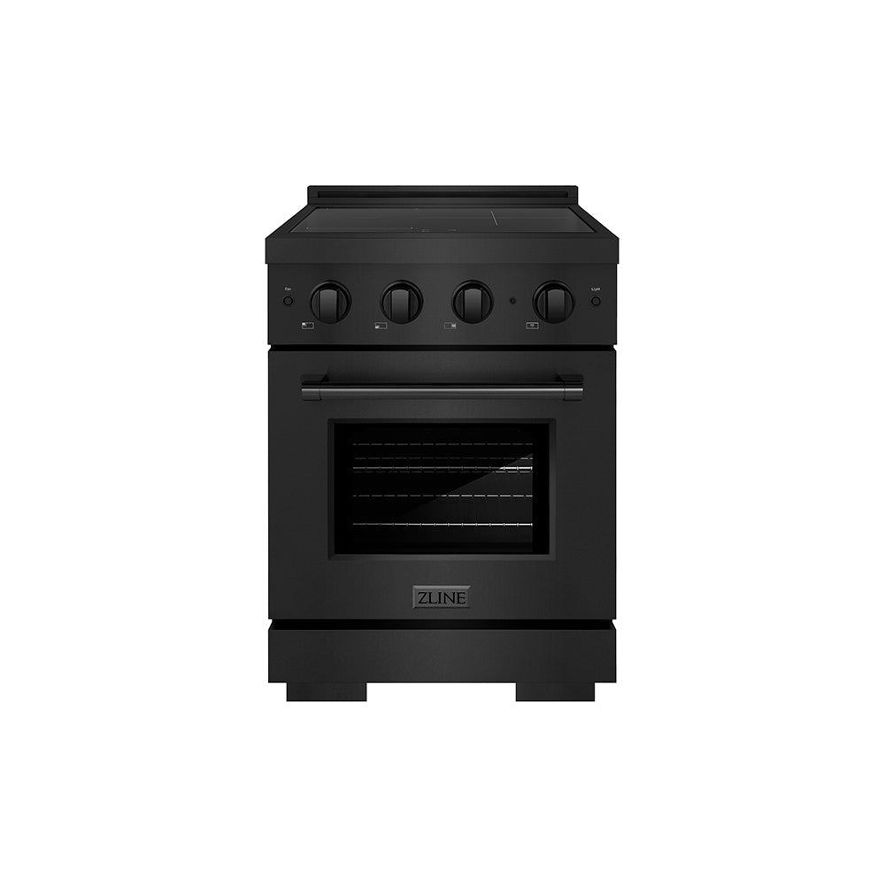 ZLINE 24 in. 3.2 cu. ft. Paramount Induction Range with 3 Element Cooktop and Electric Convection Oven in Satin Stainless Steel (SINRS-24)