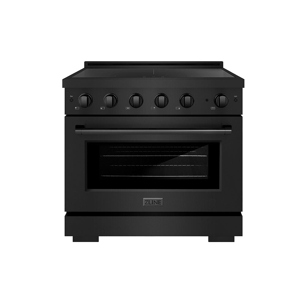ZLINE 36 in. 5.2 cu. ft. Paramount Induction Range with 5 Element Cooktop and Electric Convection Oven in Satin Stainless Steel with White Matte Door (SINRS-WM-36)