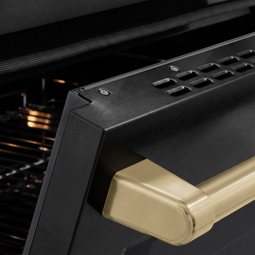 ZLINE Autograph Edition 24 in. 3.2 cu. ft. Paramount Induction Range with 3 Element Cooktop and Electric Convection Oven in Stainless Steel with Matte Black Accents (SINRZ-24-MB)