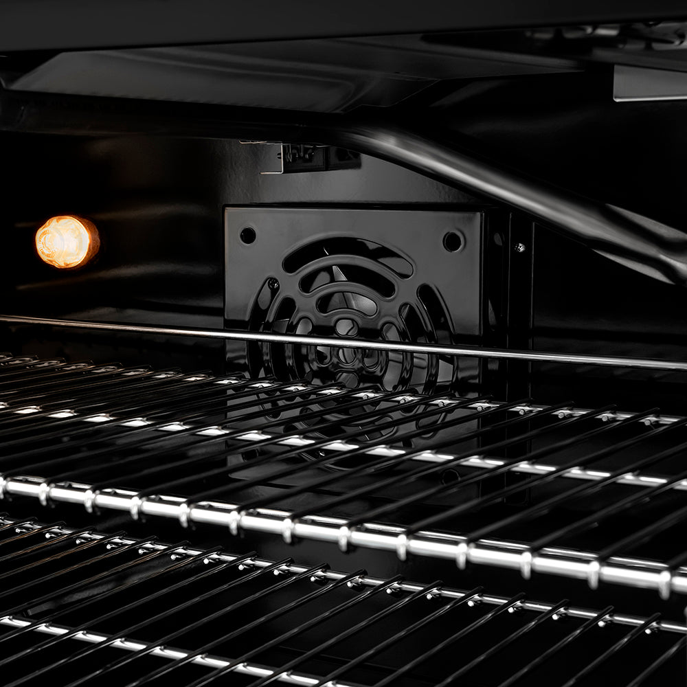 ZLINE Autograph Edition 30 in. 4.2 cu. ft. Paramount Gas Range with 4 Burner Cooktop and Convection Gas Oven in Black Satin Stainless Steel and Polished Gold Accents (SGRBSZ-30-G)