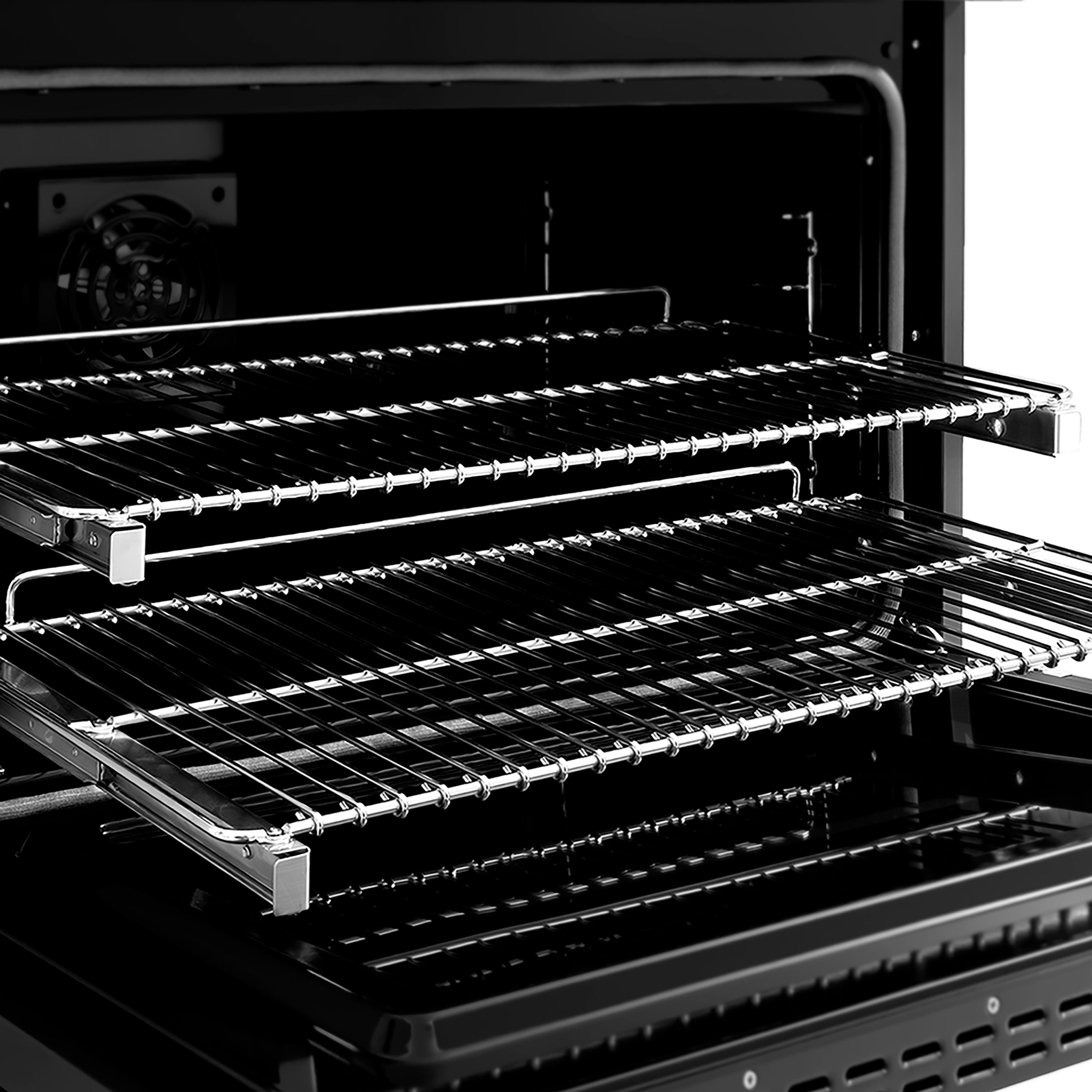 ZLINE Autograph Edition 36 in. 5.2 cu. ft. Paramount Dual Fuel Range with 6 Burner DuoPro™ Cooktop and Electric Convection Oven in Black Stainless Steel with Champagne Bronze Helix Handle and Accents (PSDRBZ-36-KCB)