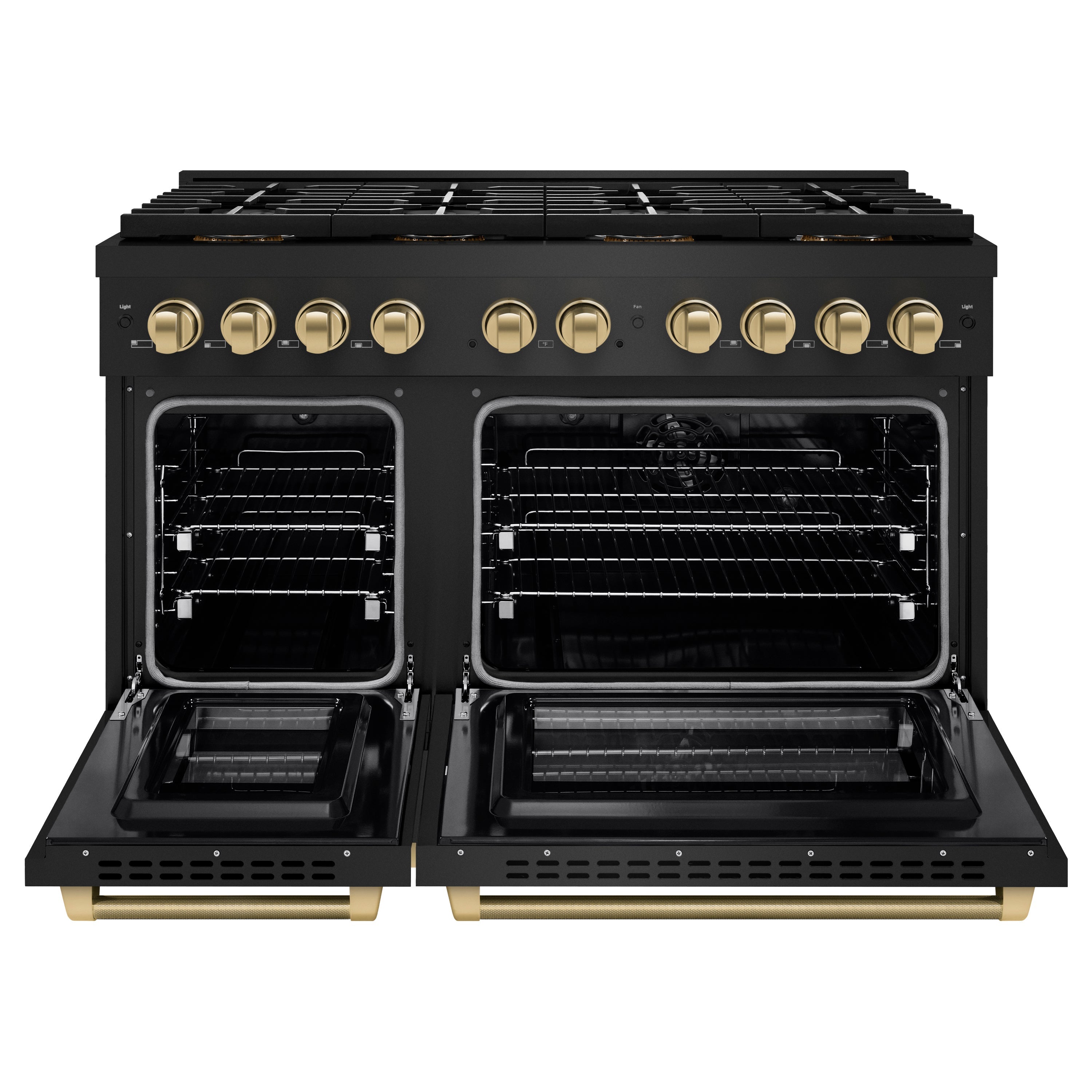 ZLINE Autograph Edition 48 in. 6.7 cu. ft. Paramount Dual Fuel Range with 8 Burner DuoPro™ Cooktop and Dual Ovens in Stainless Steel and Champagne Bronze Accents (PSDRZ-48-CB)