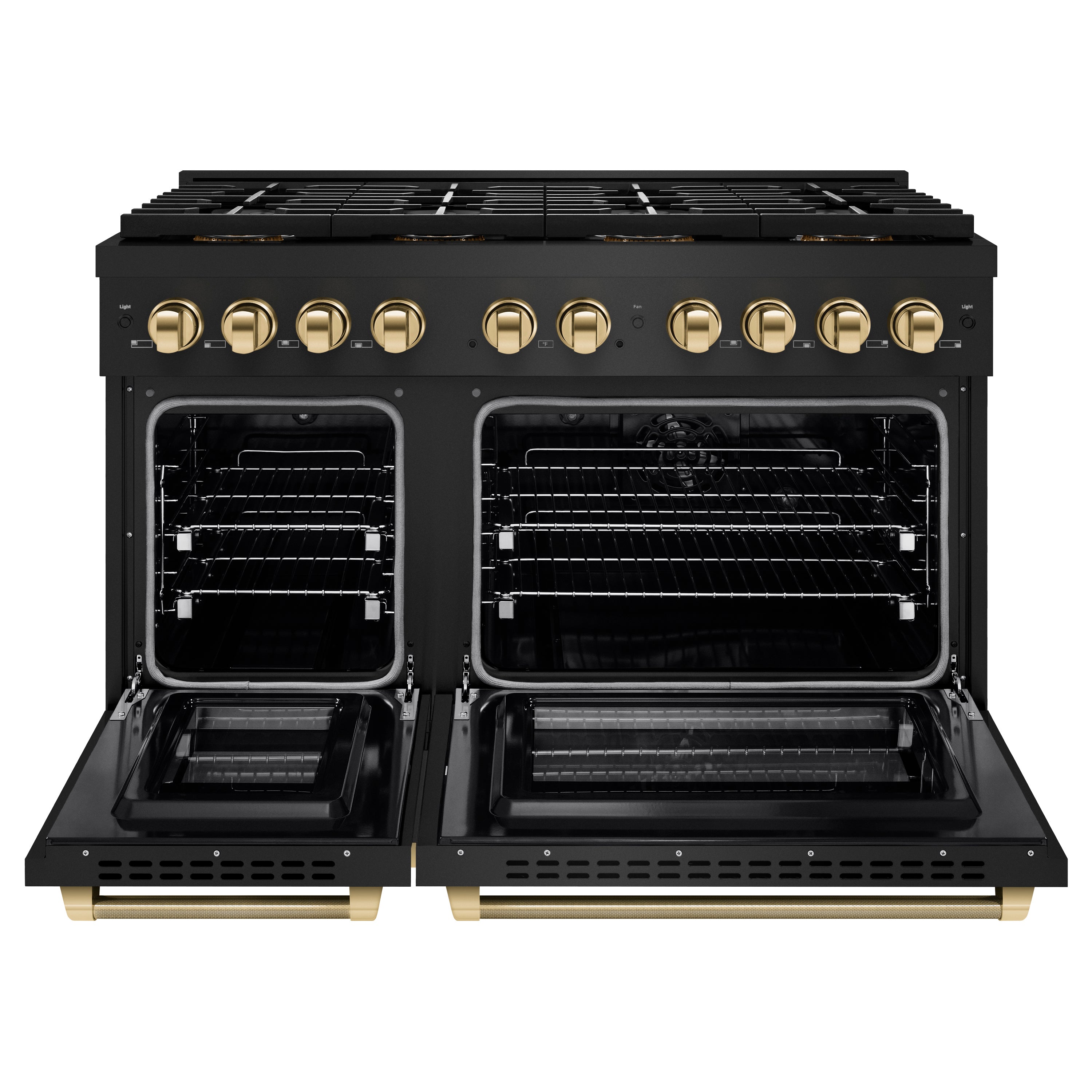 ZLINE Autograph Edition 48 in. 6.7 cu. ft. Paramount Dual Fuel Range with 8 Burner DuoPro™ Cooktop and Dual Ovens in Stainless Steel and Champagne Bronze Accents (PSDRZ-48-CB)